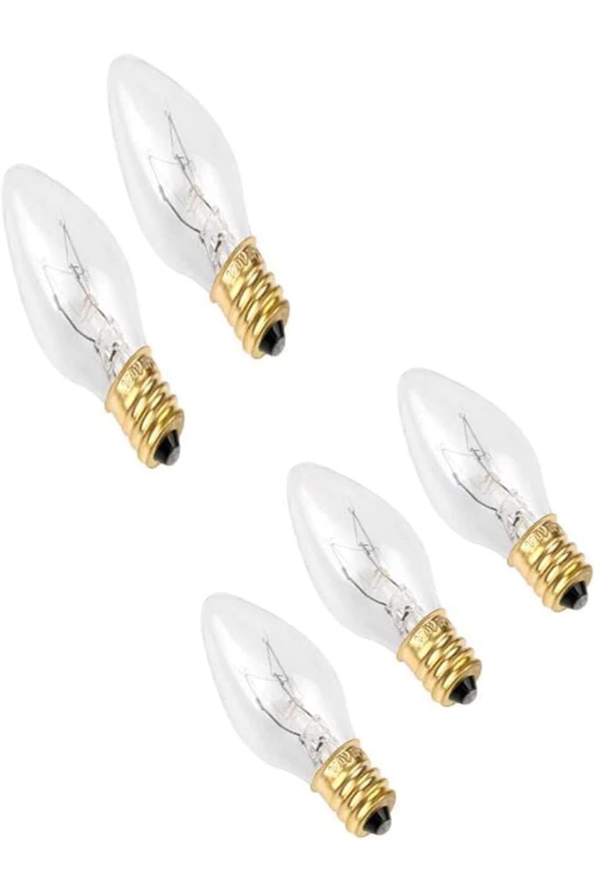STOREMAX cmllashop C7 10W Şeffaf Tuz Lambası Ampulu - Gece Lambası (5 Adet) Şeffaf Parfüm Ampul E14 Duy