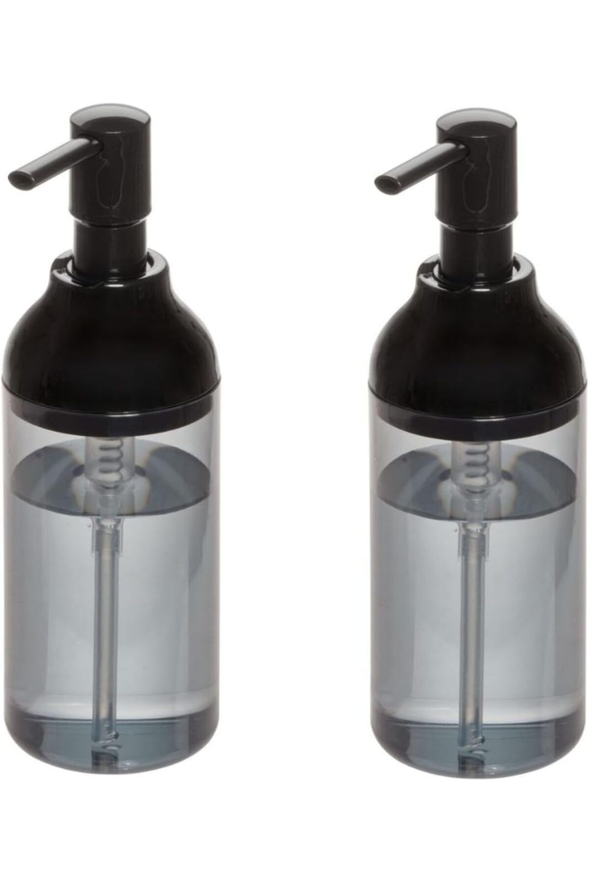 STOREMAX jvnnastore Homi BANYO SETİ SIVI SABUNLUK 2 ADET FÜME SİYAH RENKLİ AKRİLİK 8X8X16CM 360ML 6462