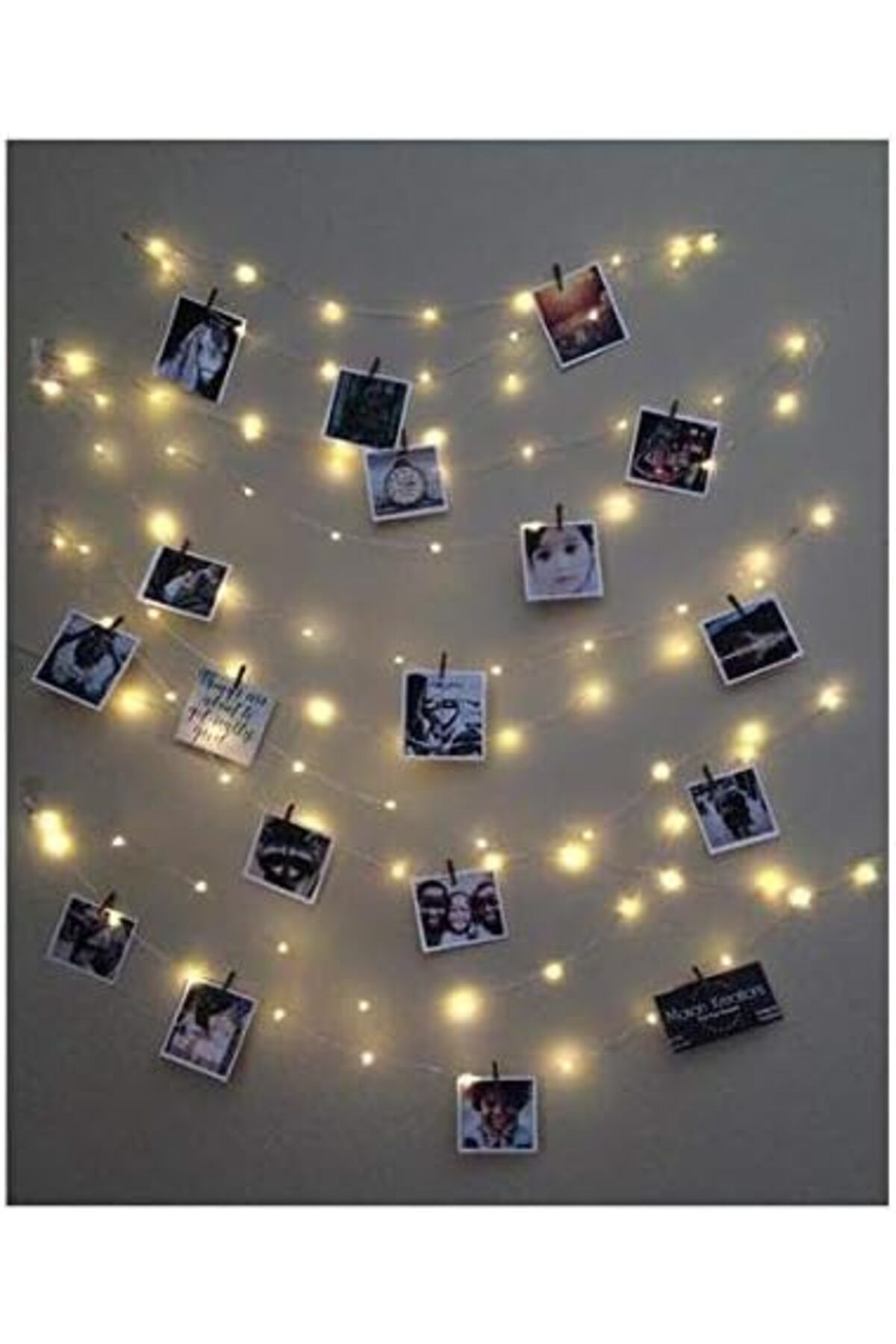 STOREMAX buystoremx 3 Metre Peri Led Işık 15 Adet Küçük Mandal Fotoğraf Asma Seti Anı Duvarı newstar