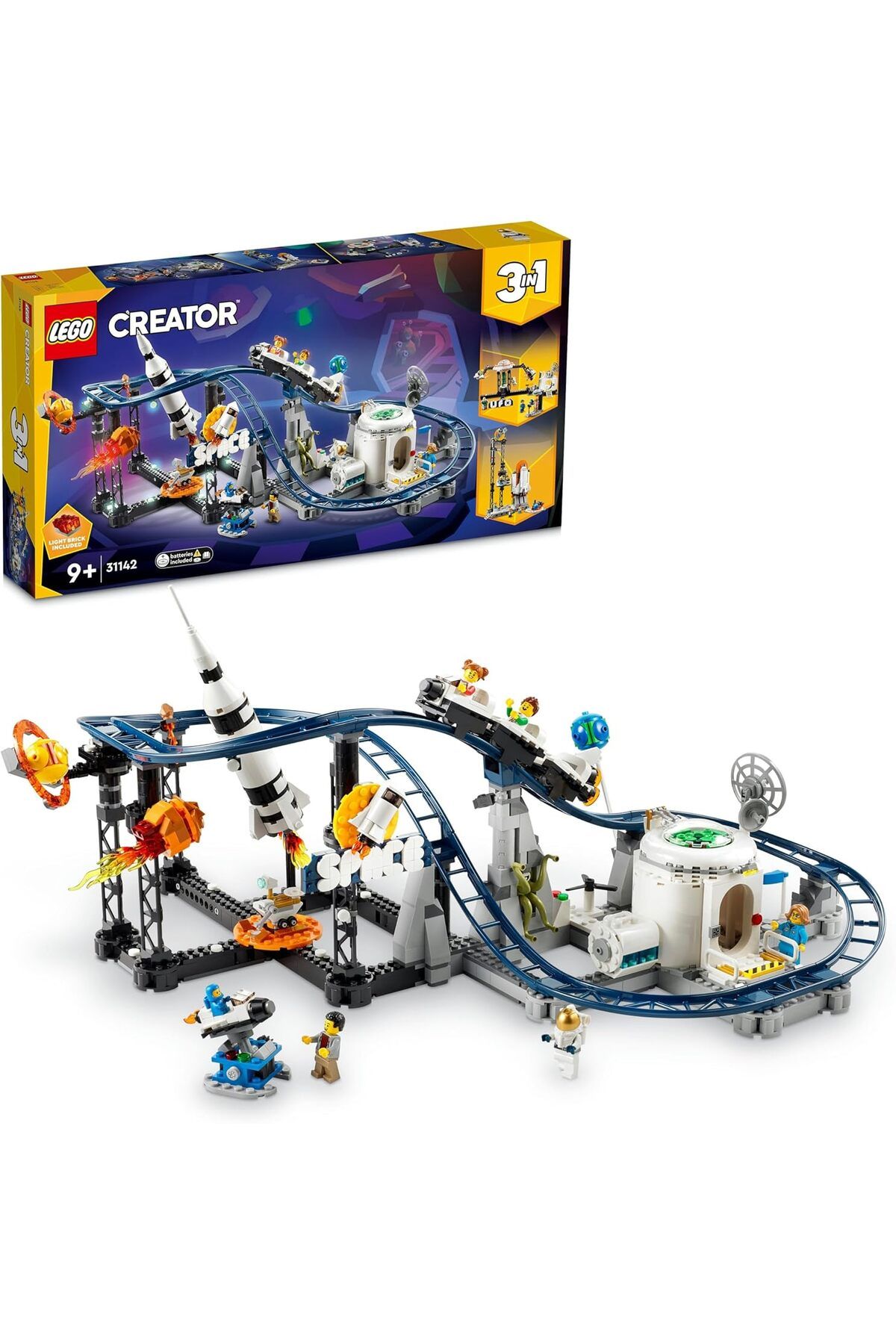 STOREMAX nffastore Creator Uzay Hız Treni 31142-9 Yaş ve Üzeri Çocuklar için Hız Treni, Kule ve Atlıka