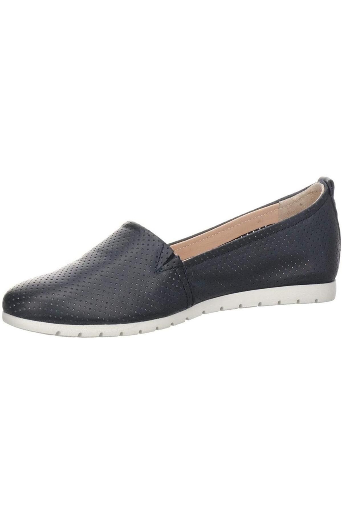 SALAMANDER-Blue Flats Womens Shoes 4