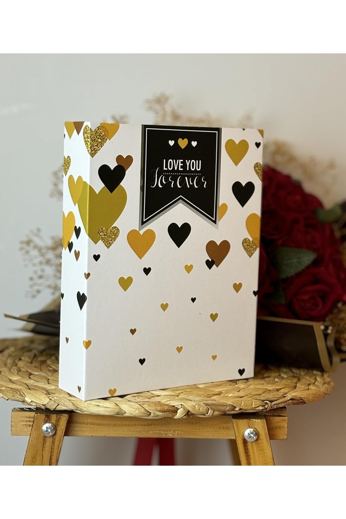 STOREMAX Fotoğraf Albümü 10x15cm 200 Lük Renkli Love You Desenli Anı Albümü