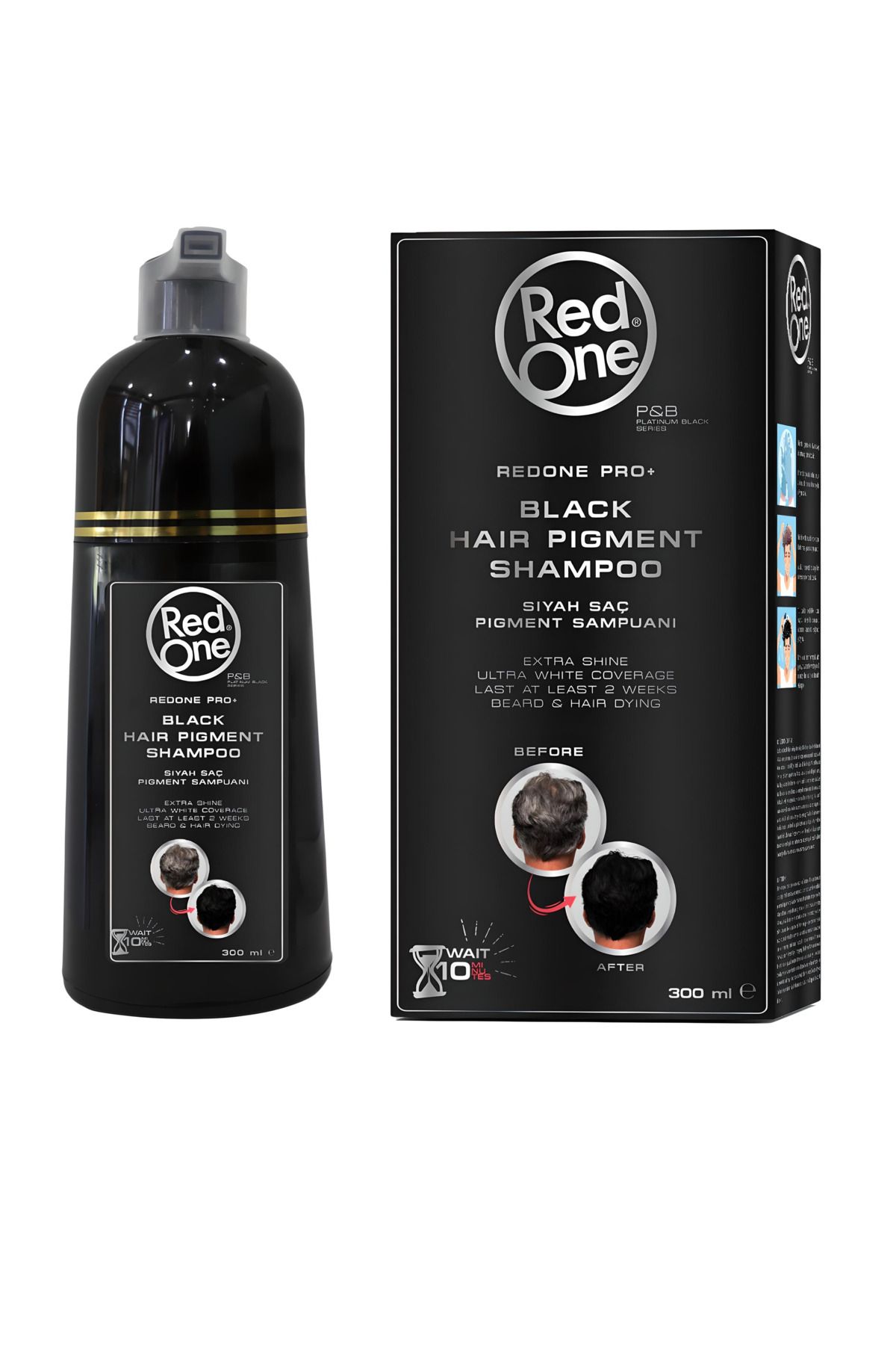 Red One Redone Siyah Saç Şampuanı - Doğal Parlaklık ve Yoğun Renk 300 ml