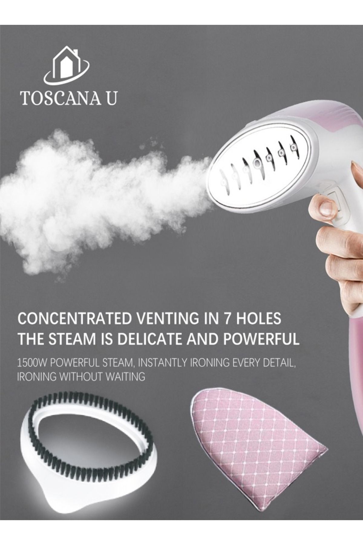 TOSCANA U-مكواة بخار عالية الطاقة 1500 واط 300 مل 2