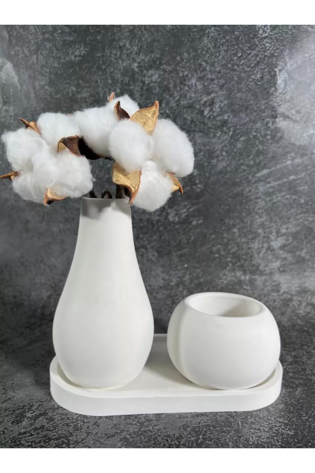 STOREMAX buystoremx Sanat Seti (Tepsi oval vazo mumluk) newstar 1051066
