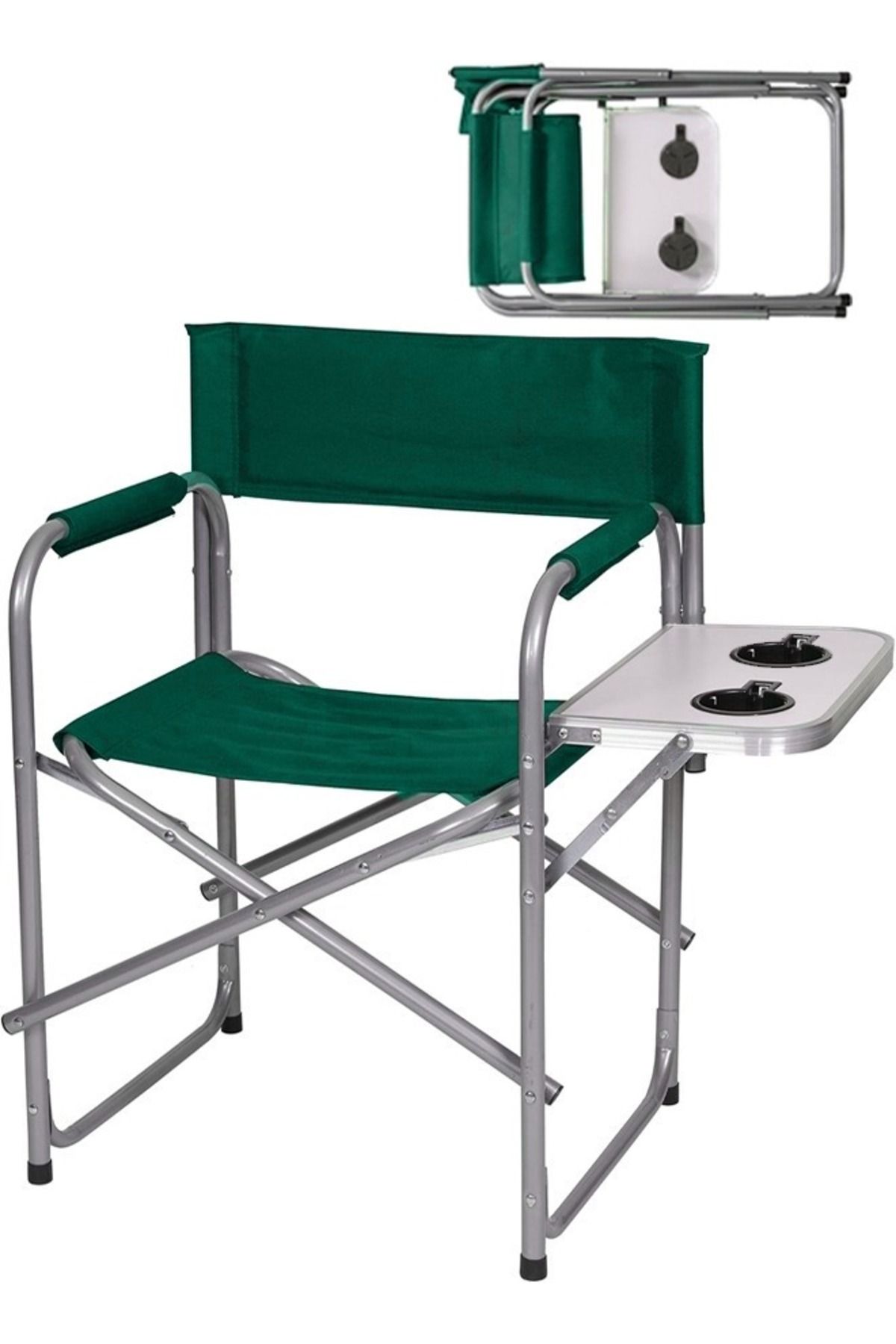 Cady One-A foldable chair with a storage pocket and a side table with two cup entrances for camping and trips 1