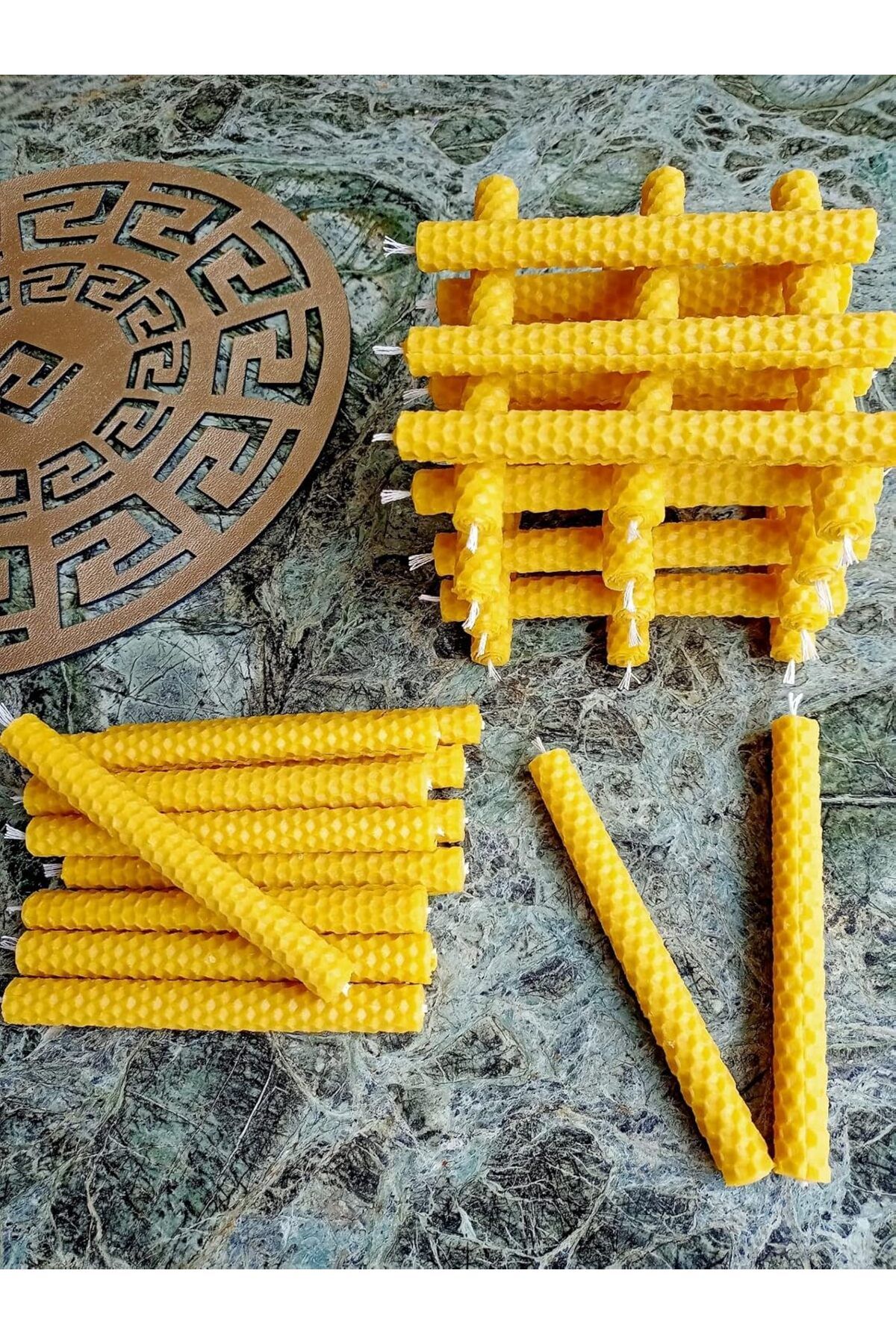 STOREMAX mrttnca (8 Adet) 14Cm Dilek Mumu Doğal Petek Balmumu mum Beeswax Candle Bal Mumu Mum trndymrt 10872
