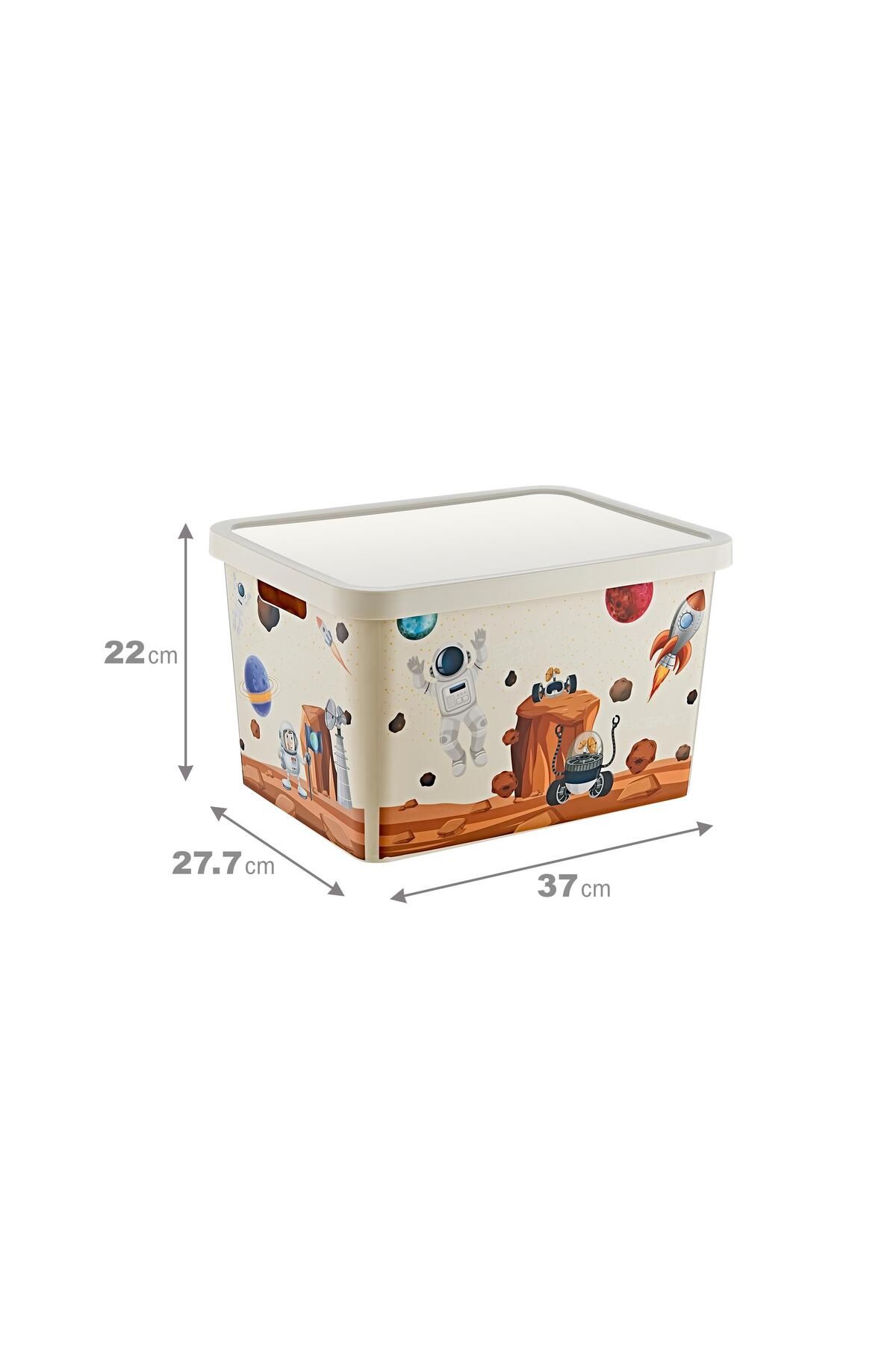 Smartware-Stafi Patterned Multi-Purpose Box with Lid 18 LT 3