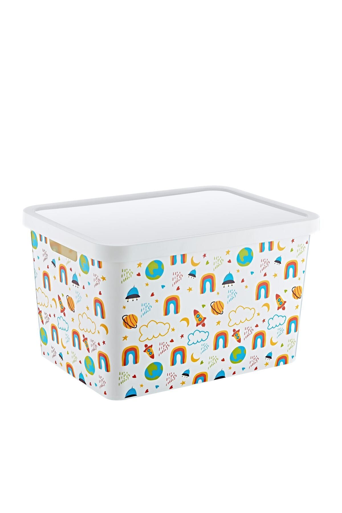 Smartware-Stafi Patterned Multi-Purpose Box with Lid 18 LT 1
