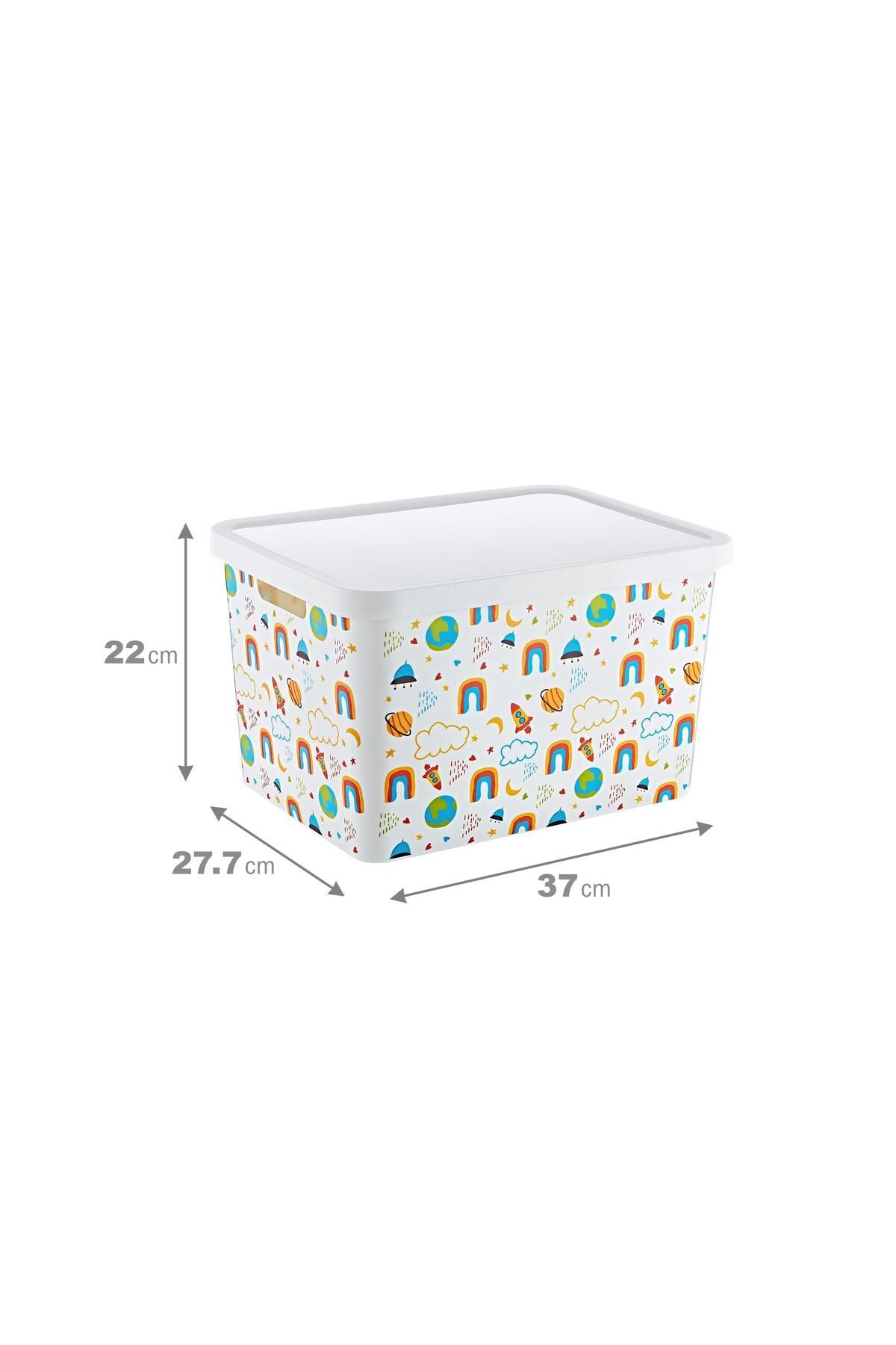 Smartware-Stafi Patterned Multi-Purpose Box with Lid 18 LT 3