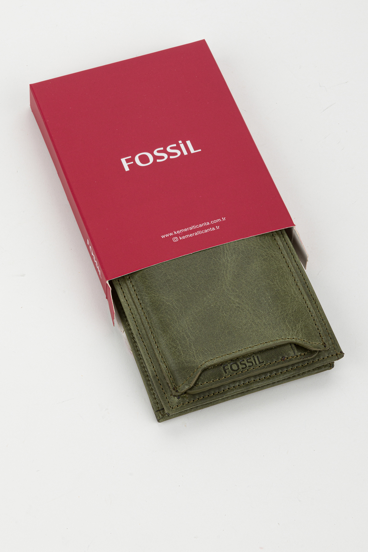 Fossil Kutulu Hakiki Deri Ekstra Kartlıklı Yatay Gri Crazy Erkek El Portföyü Cüzdan görsel 8
