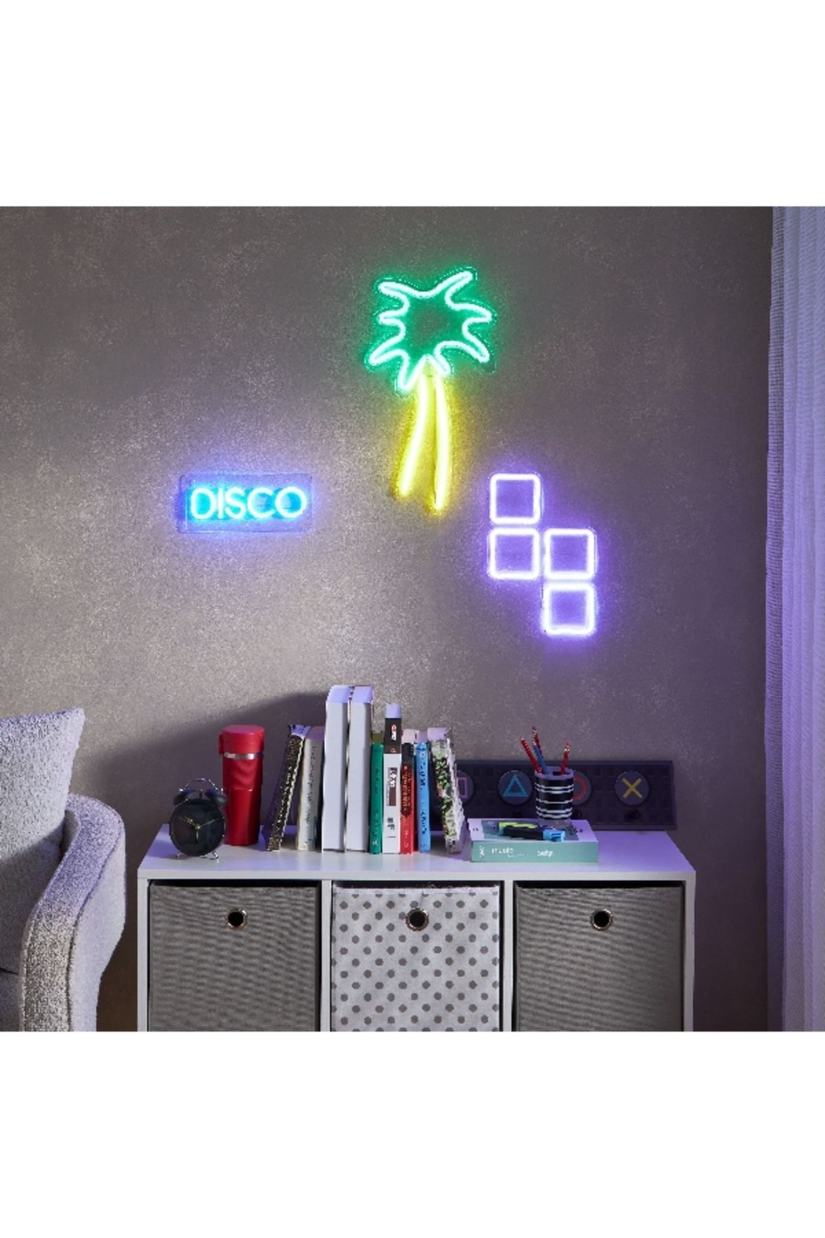 Home Box-إطار ضوء نيون LED من Lyn Blocks - 30x2x20 سم 5