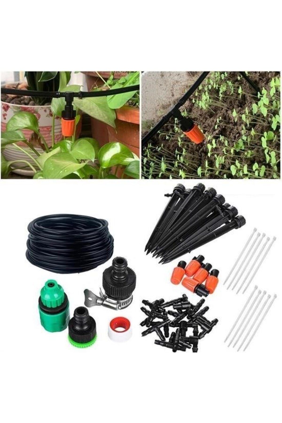 BY NEVSER ® 10 Metre Bahçe Damlama Sulama Sistemi Seti Hortum Ve Ek Parçaları
