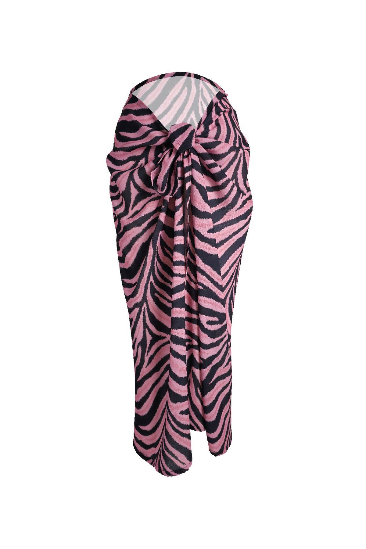 MANOTRES Pembe Zebra Saten Pareo