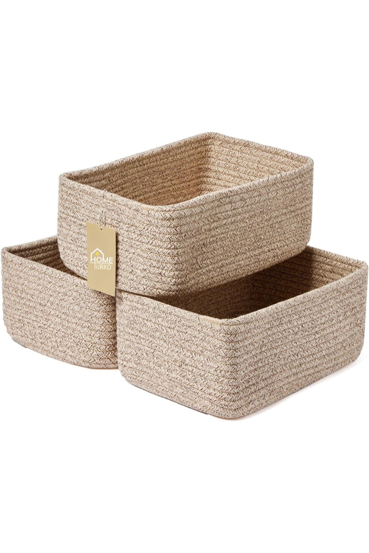 HomeTurko-3-Piece Basket Set, Organizer Basket Set, Organizer, Bohemian Basket Set, Gift Household Item, 1