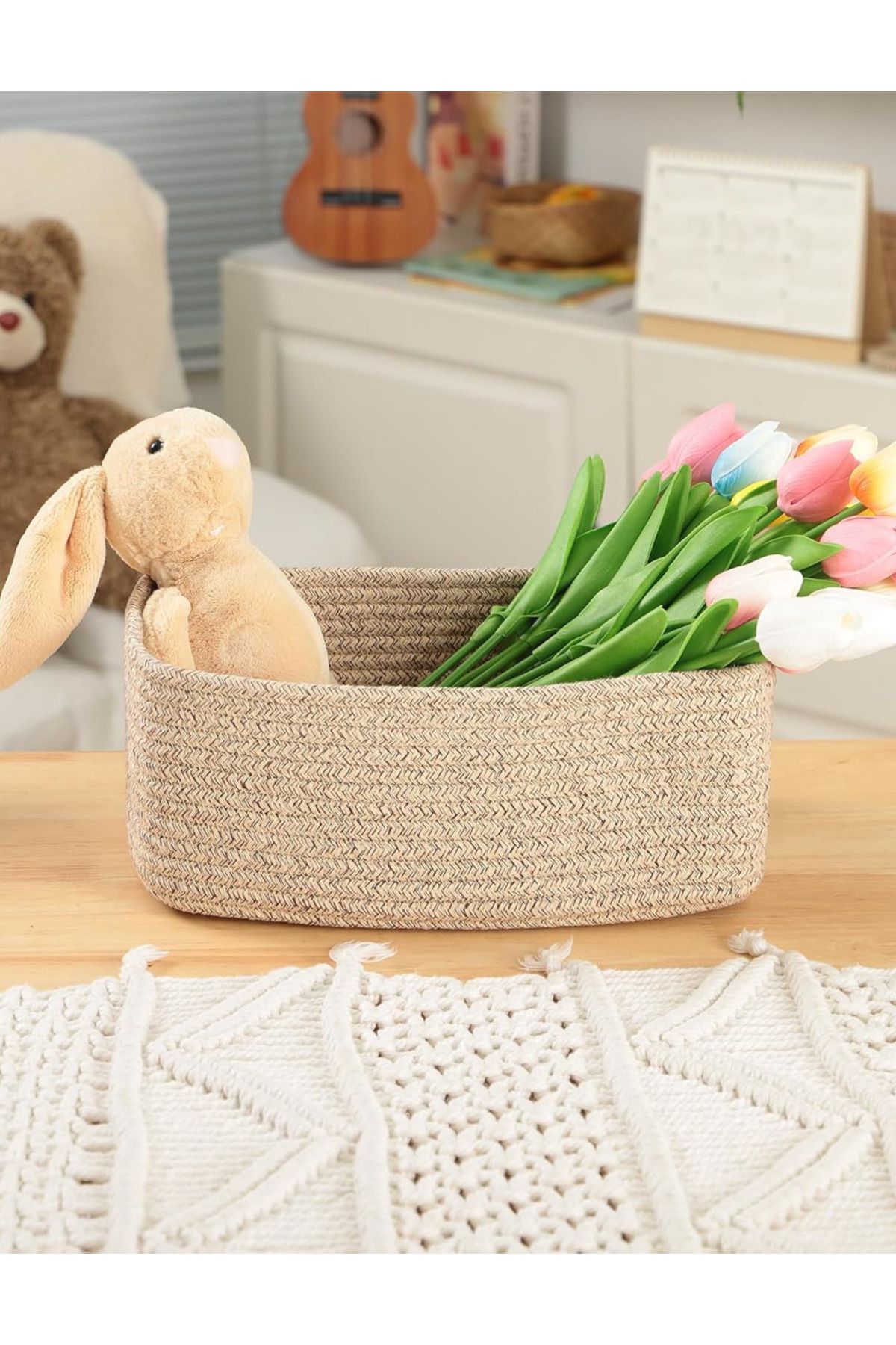 HomeTurko-3-Piece Basket Set, Organizer Basket Set, Organizer, Bohemian Basket Set, Gift Household Item, 6