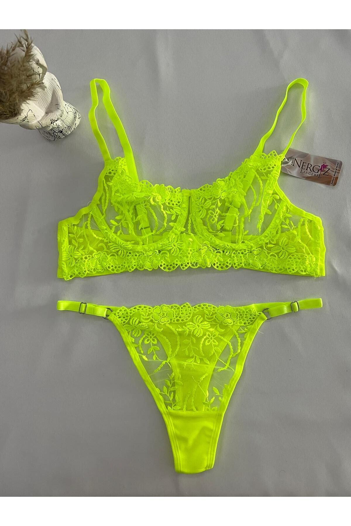 miss nergiz lingerie YEŞİL Fantezi Brode Takım