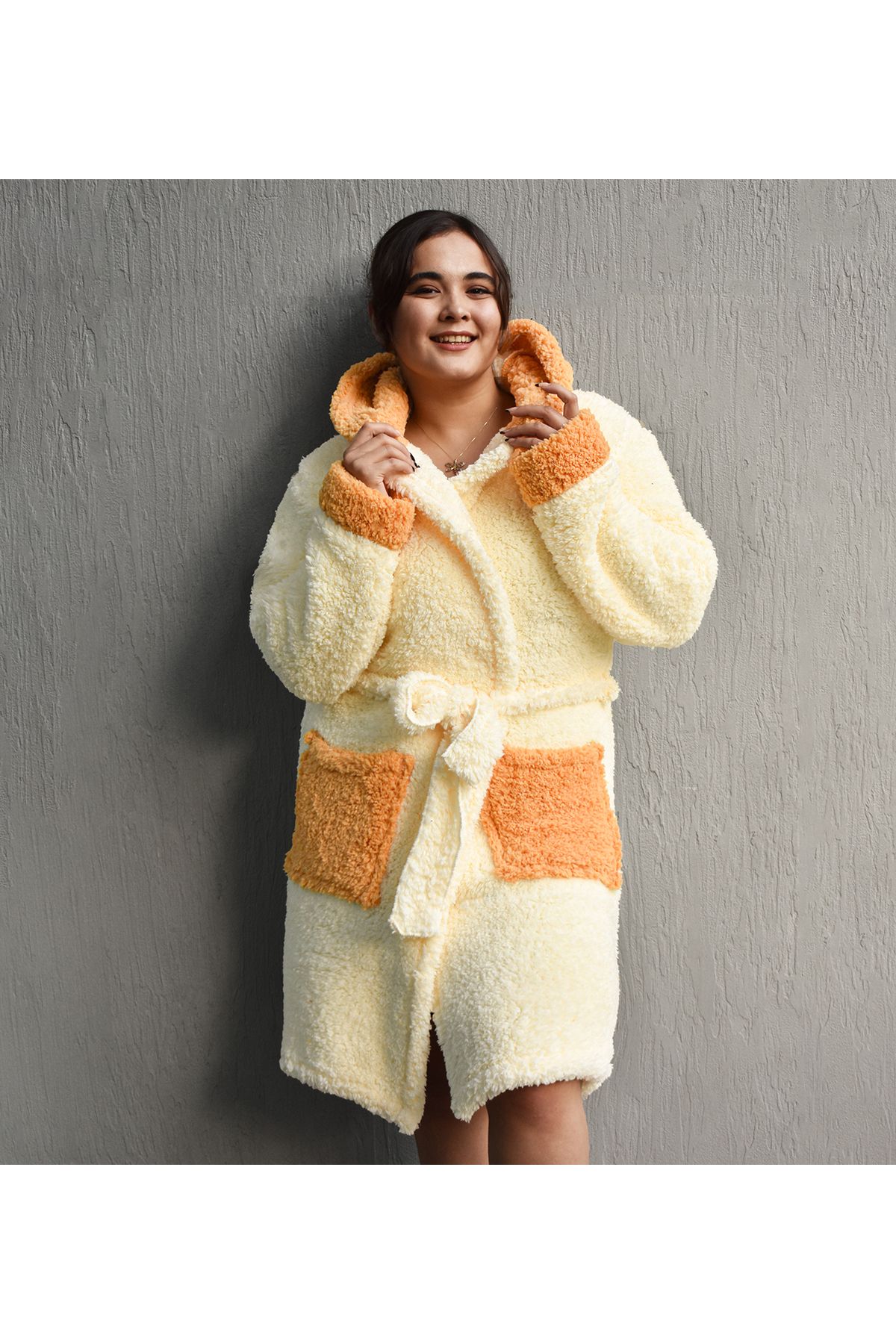 Özgüner Oyuncak-Women's Plush Dressing Gown – Soft and Warm, Winter Comfort 5