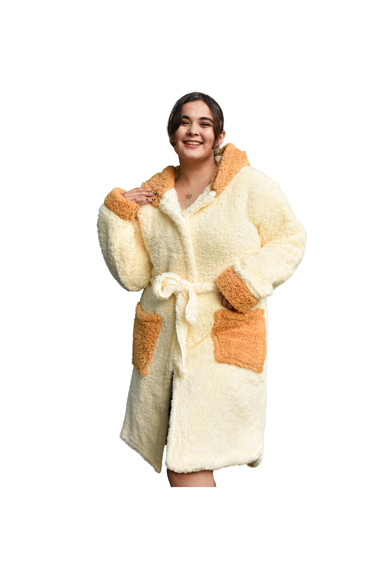 Özgüner Oyuncak-Women's Plush Dressing Gown – Soft and Warm, Winter Comfort 4