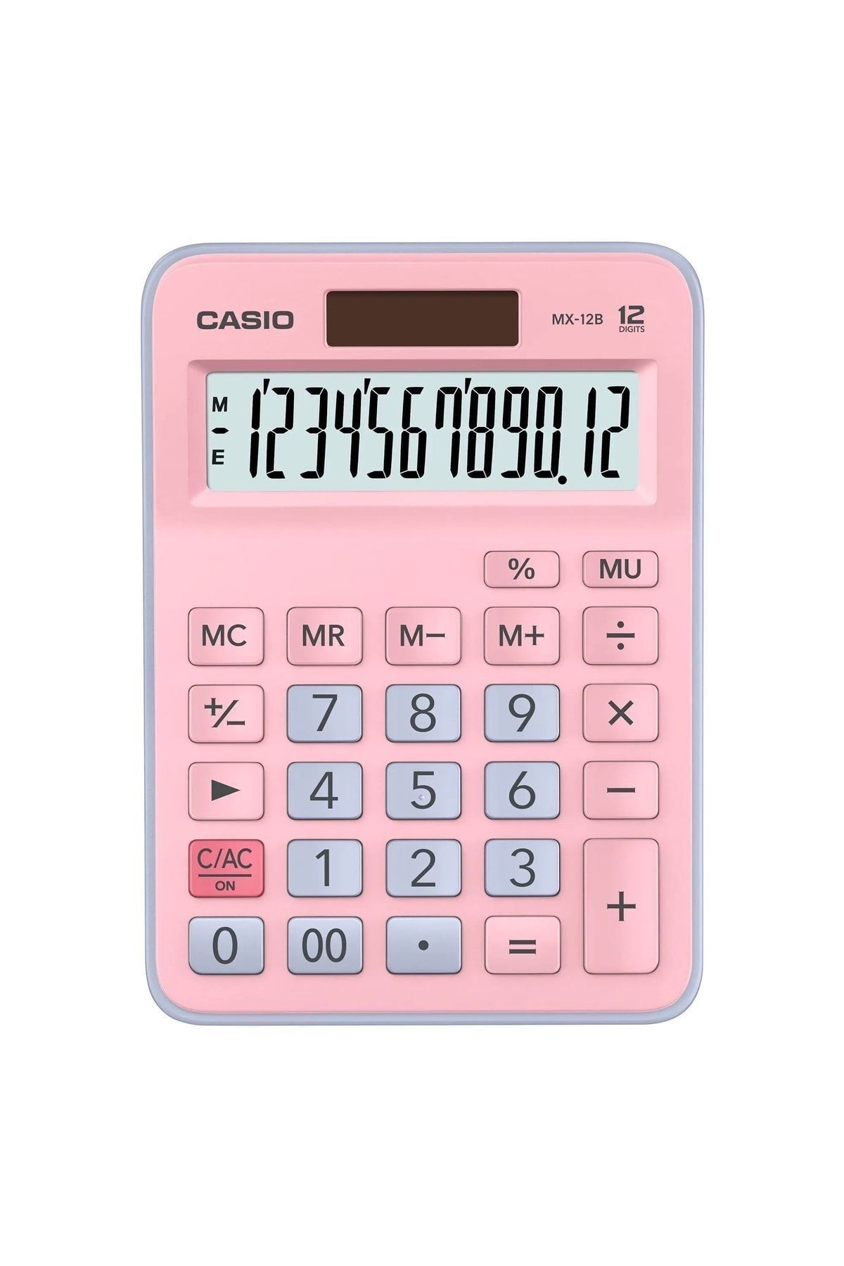 Casio Hesap Makinesi Masa Üstü 12 Hane Açık Pembe + Açık Mavi