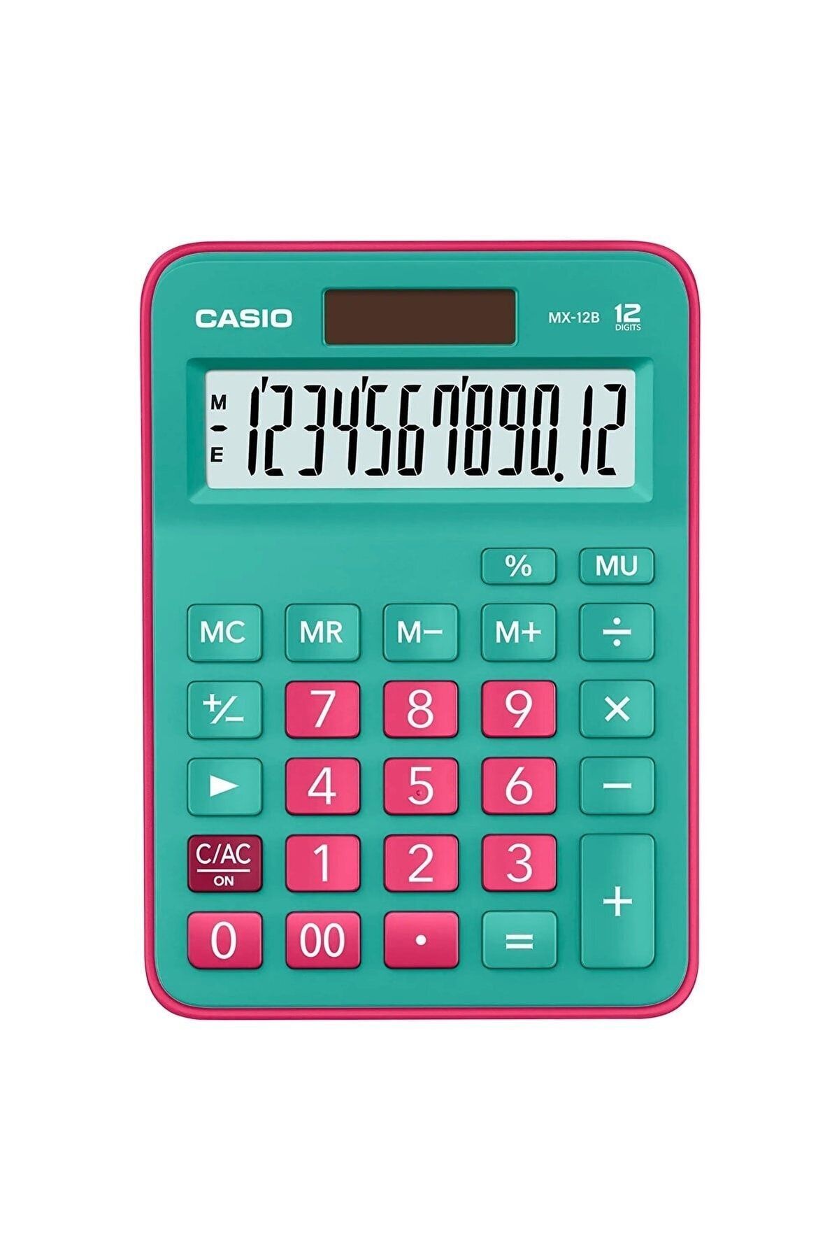 Casio Hesap Makinesi Masa Üstü 12 Hane Yeşil + Pembe