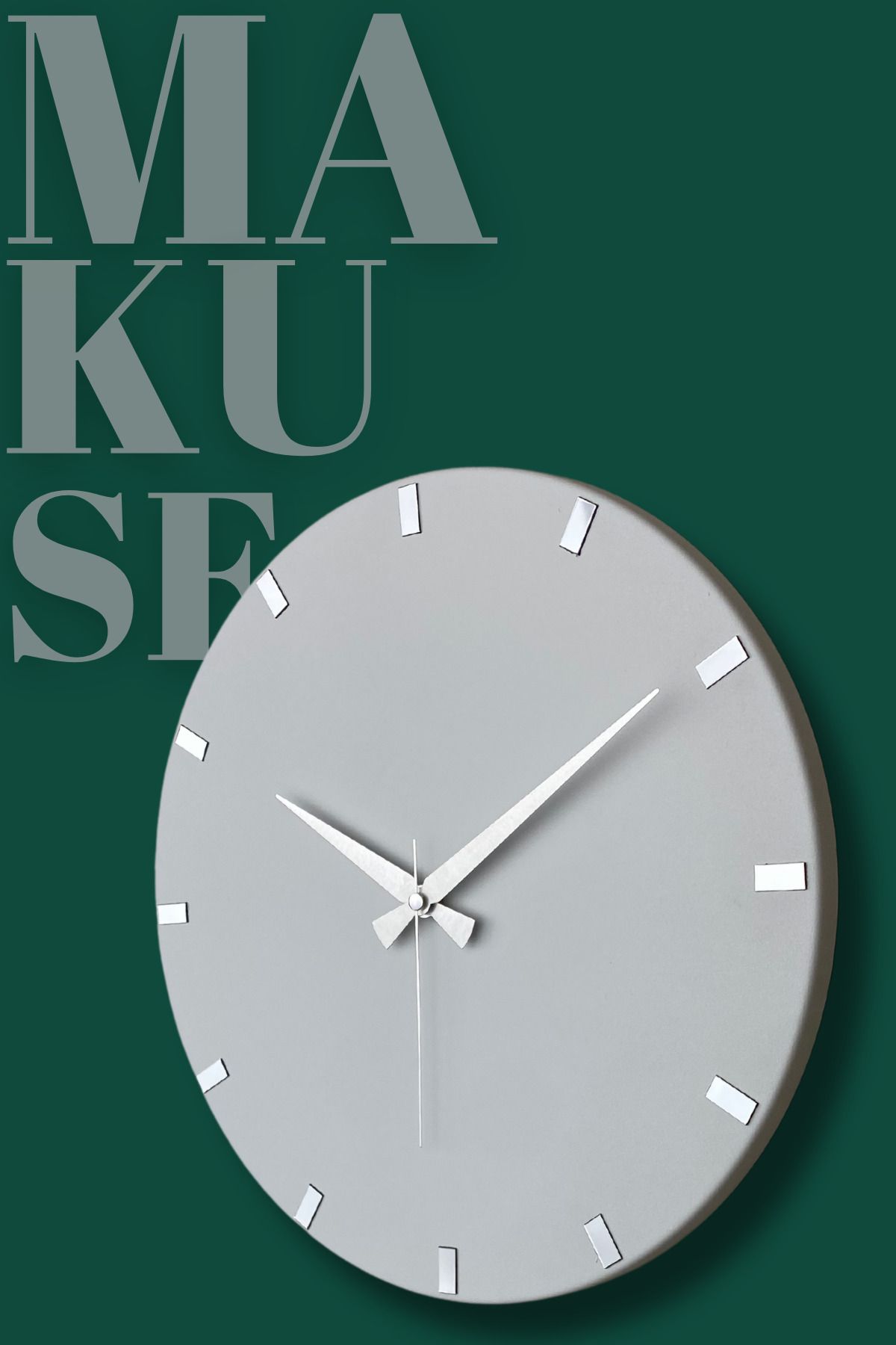 MOOCLOCK Makuse Model Modern Dekoratif Metal, Aynalı, Akar Sessiz Mekanizmalı, Duvar Saati (40*40cm)