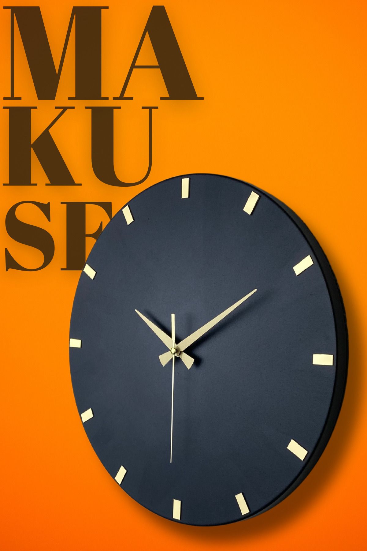 MOOCLOCK Makuse Model Modern Dekoratif Metal, Aynalı, Akar Sessiz Mekanizmalı, Duvar Saati (40*40cm)