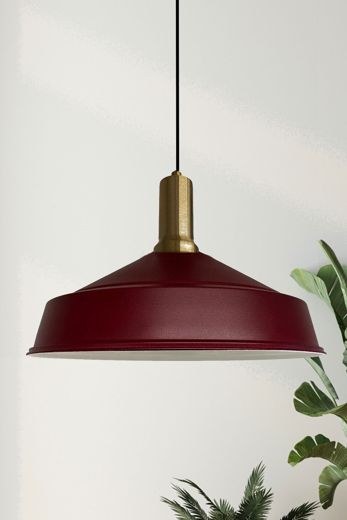 Bamyum-Asletl 40 cm Hängelampe Metall E27 Burgundisch 2