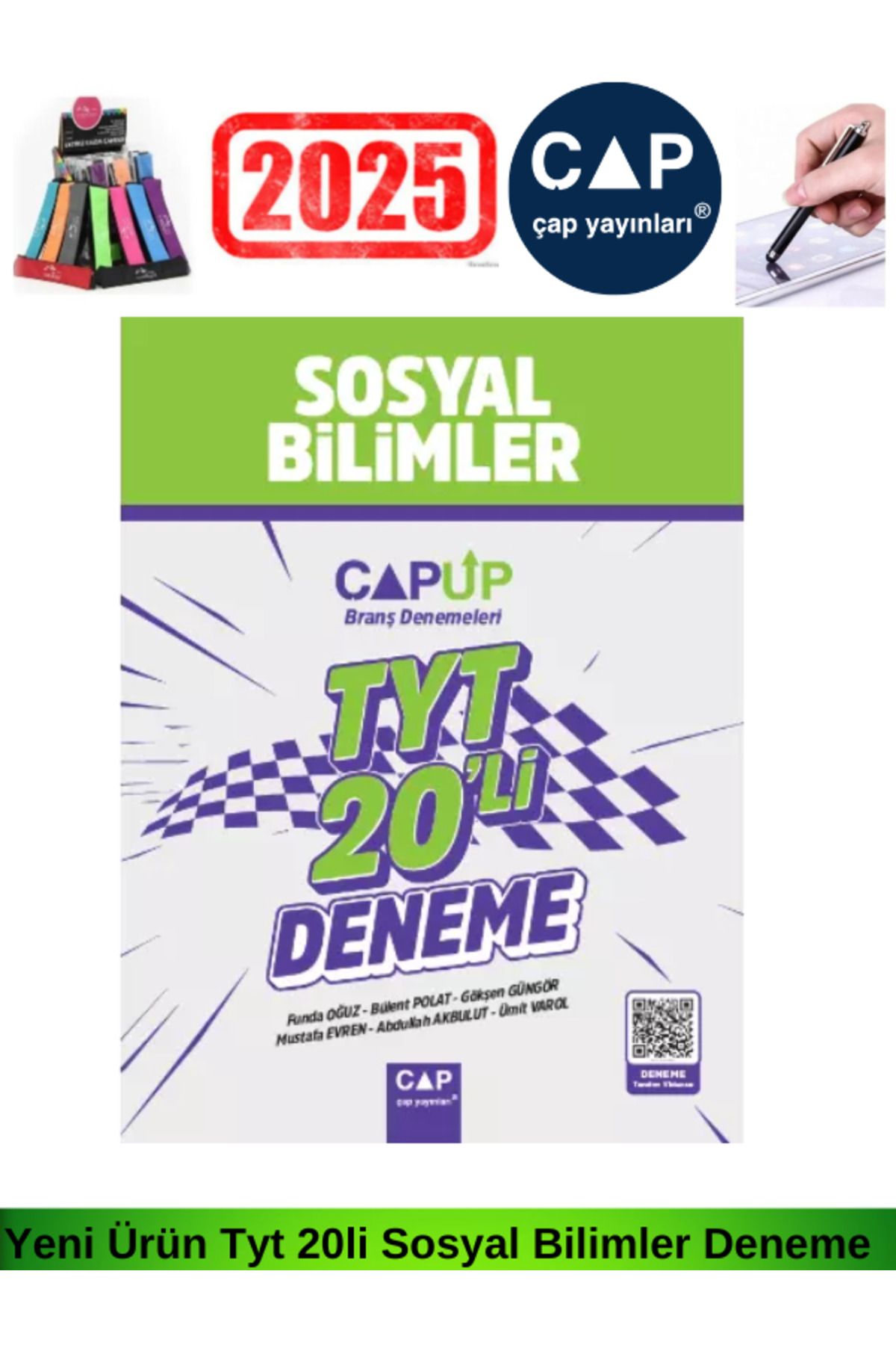 Çap Yayınları Çap Up 2025 Tyt Sosyal Bilimler 20 li Branş Denemesi+Android Kalem+Lastikli Kalemlik