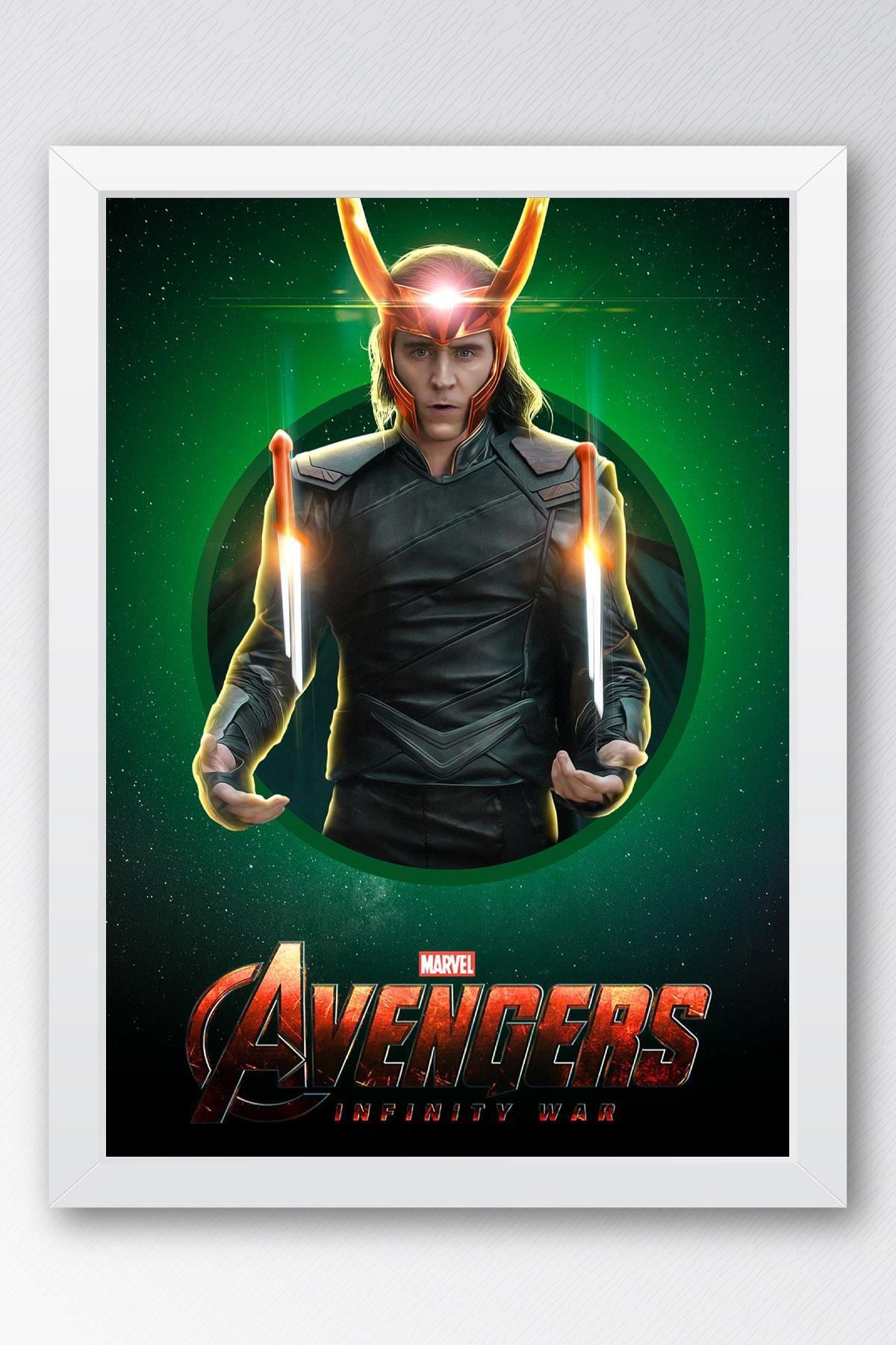 Saturn Loki Çerçeveli Tablo - Marvel Avengers Film Posteri Tablo