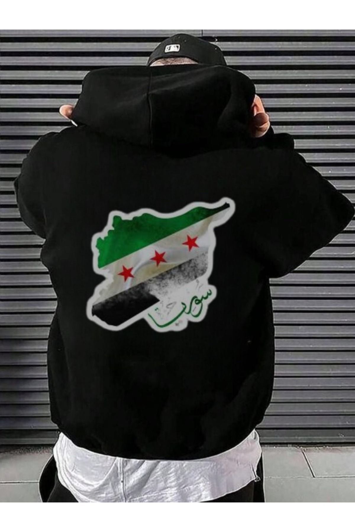 EFFRENATU Unisex Kışlık Sweatshirt suriye -syria-Baskılı Oversize Kalın Kapüşonlu Hoodie