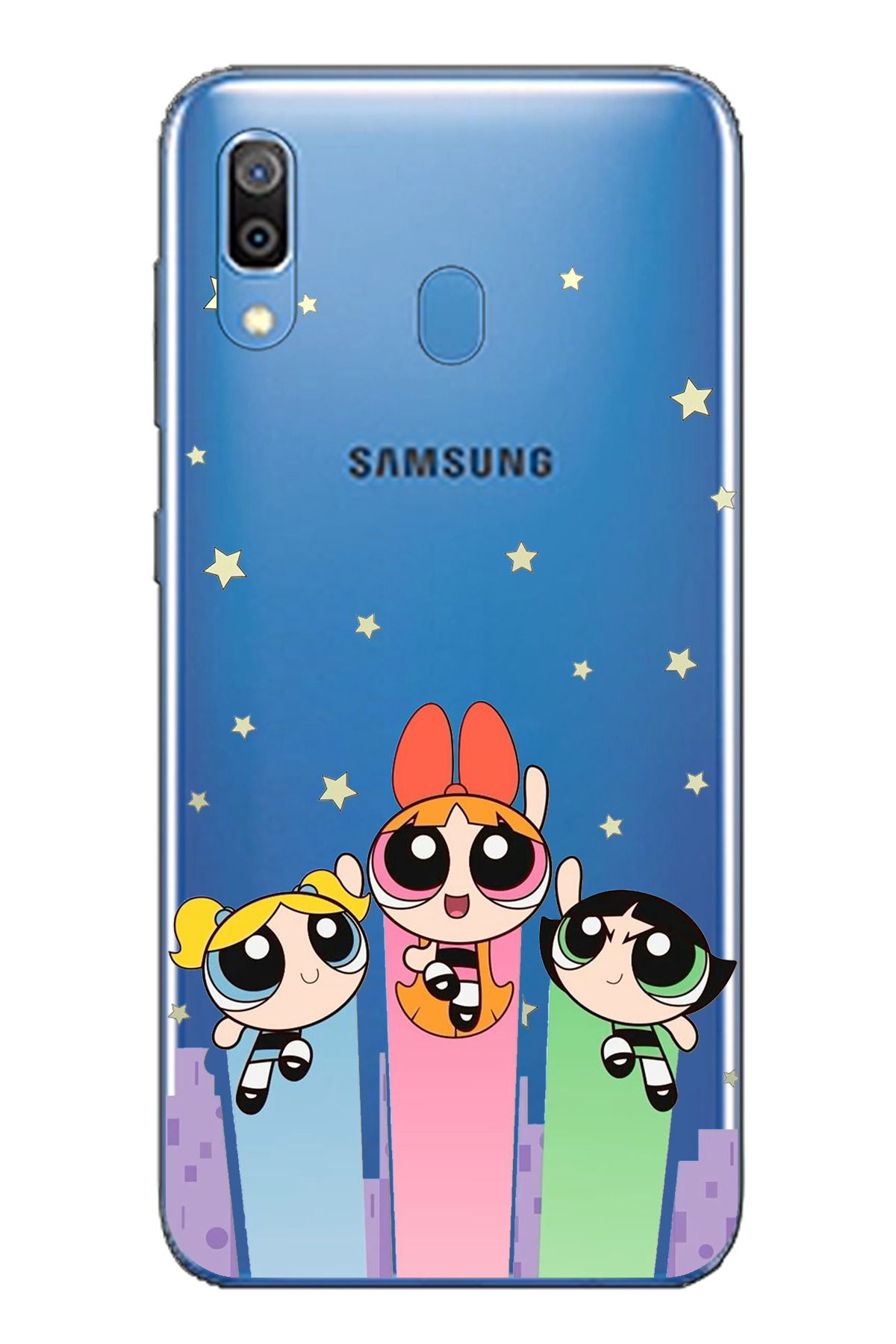 TechTree SAMSUNG Galaxy A20 / A30 Uyumlu Powerpuff Girls Tasarımlı Şeffaf Silikon Kılıf