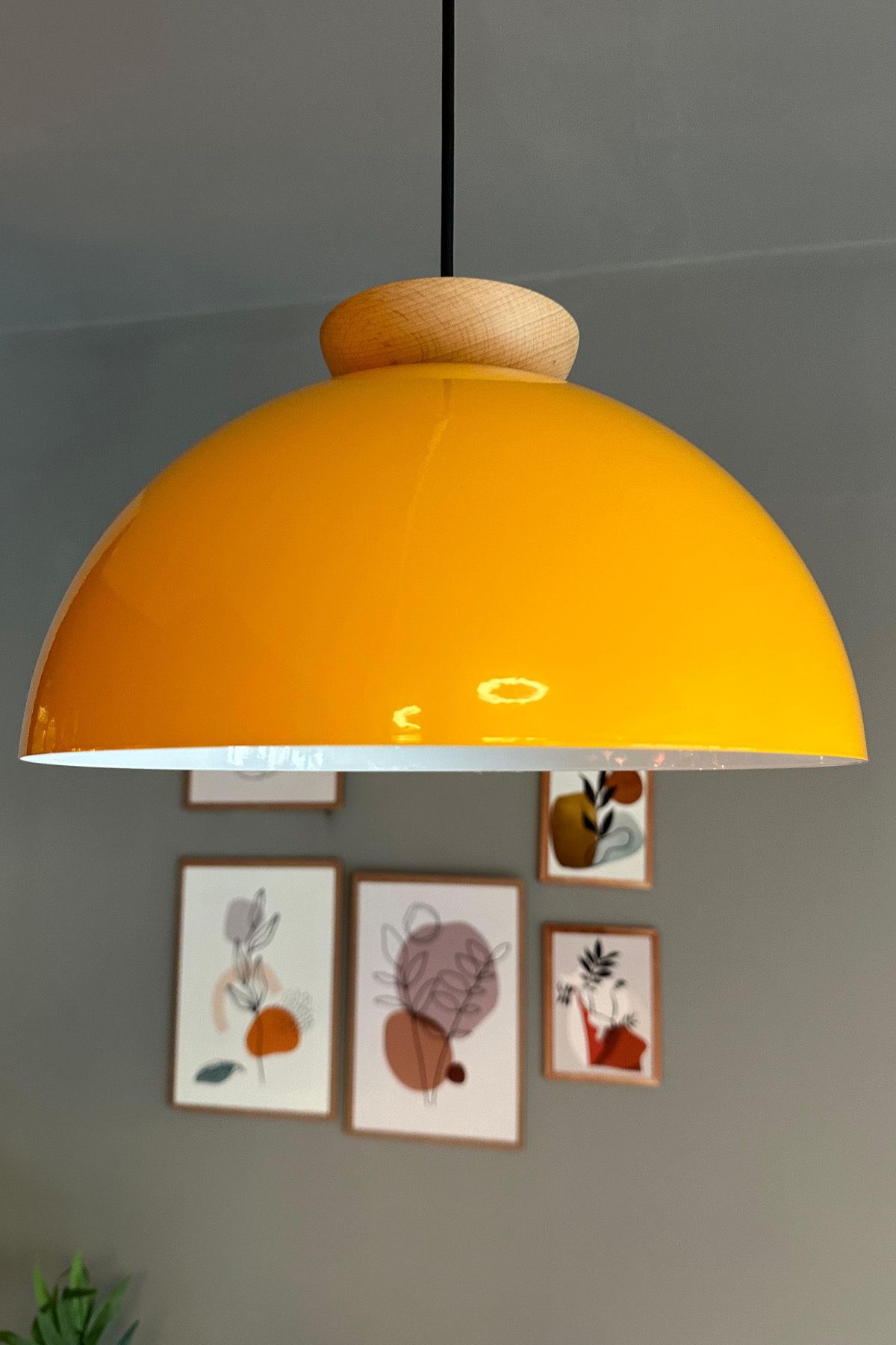 Bamyum-Yimpi Küchenlampe Hängend Vintage Ø30 cm, Hängelampe Küche Gelb 7