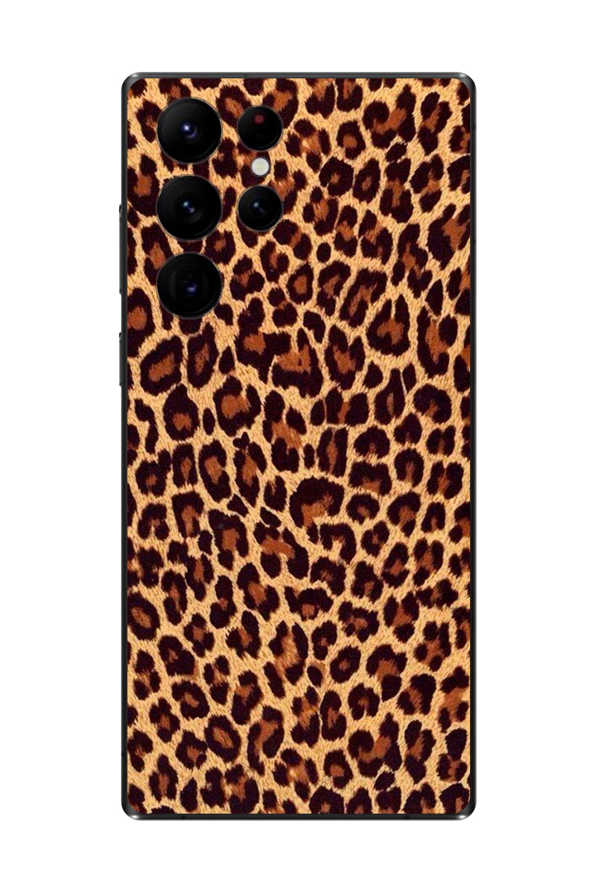 Dali Design Samsung Galaxy S22 Ultra Uyumlu Şeffaf Kılıf Leopar Tasarımlı 1