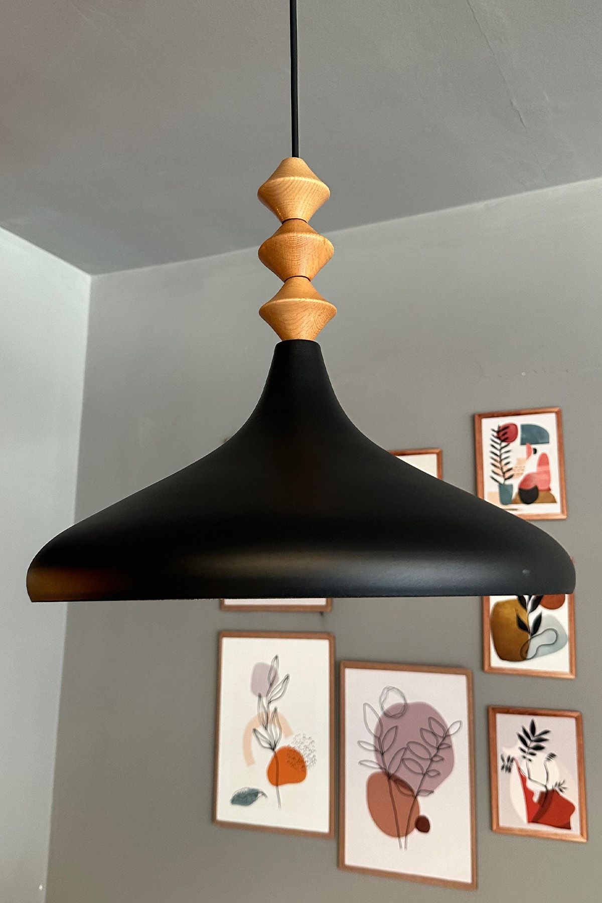 Bamyum-Champion 35 cm Hängelampe Metall E27 Schwarz 4