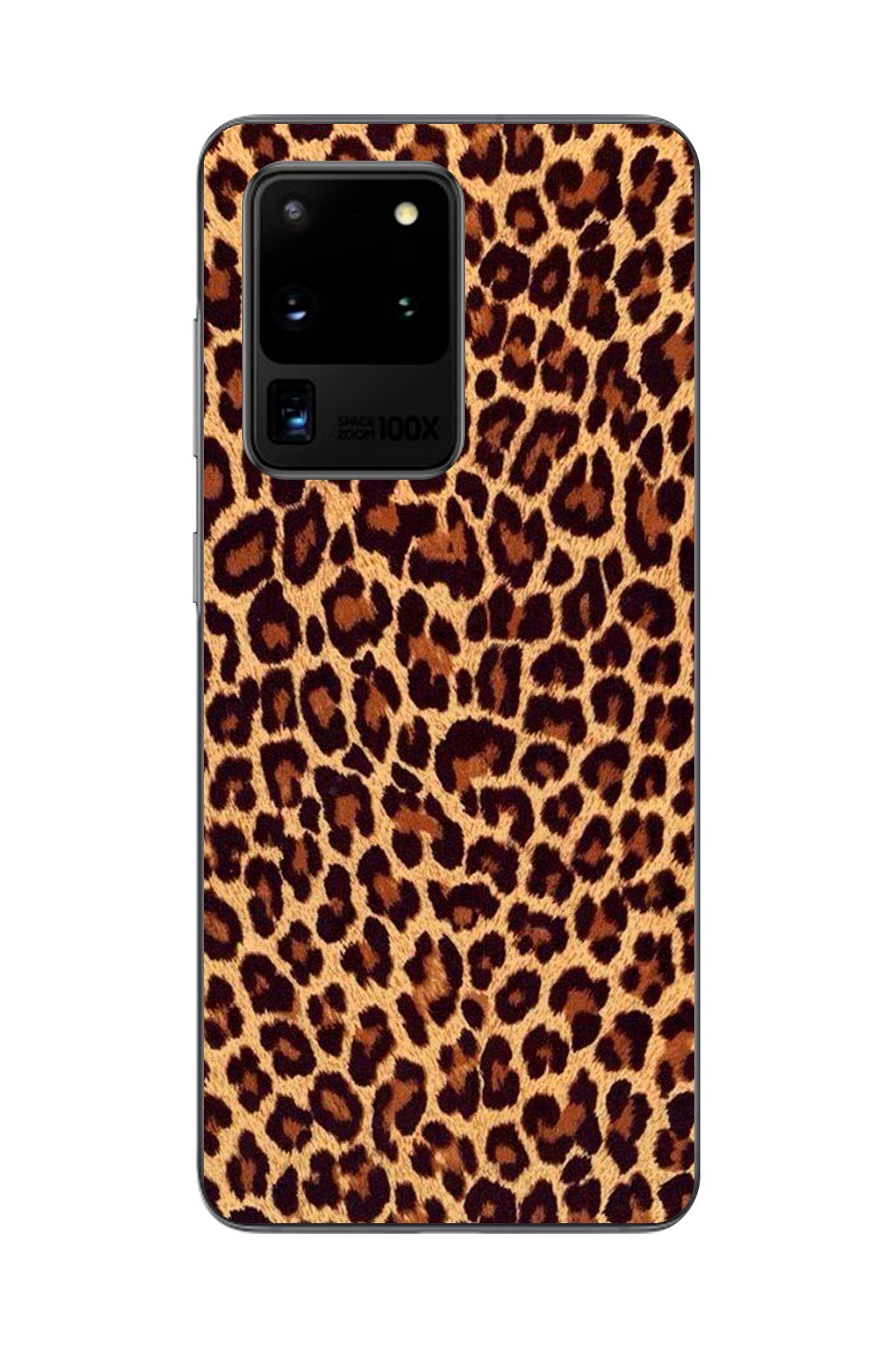 Dali Design Samsung Galaxy S20 Ultra Uyumlu Şeffaf Kılıf Leopar Tasarımlı 1