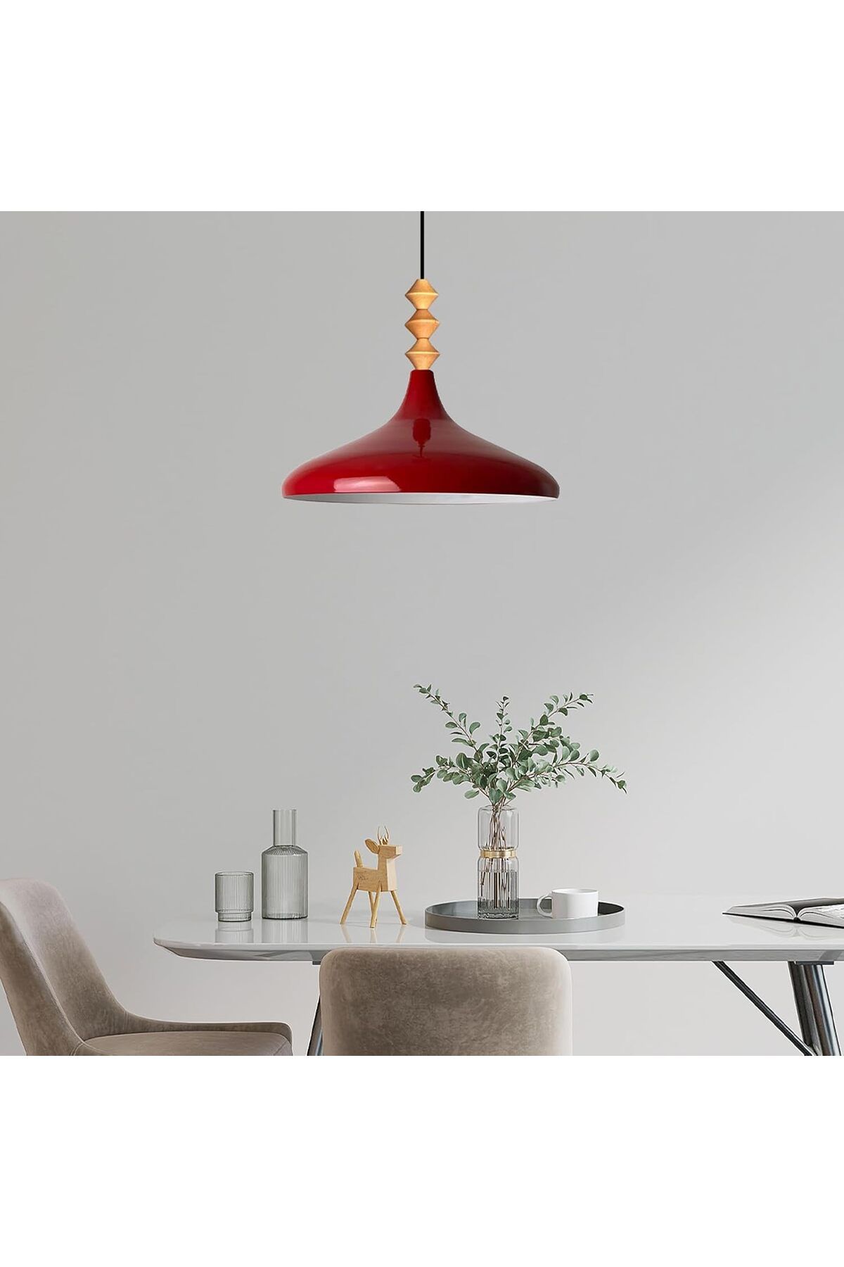 Bamyum-Champion 35 cm Hängelampe Metall E27 Rot 4