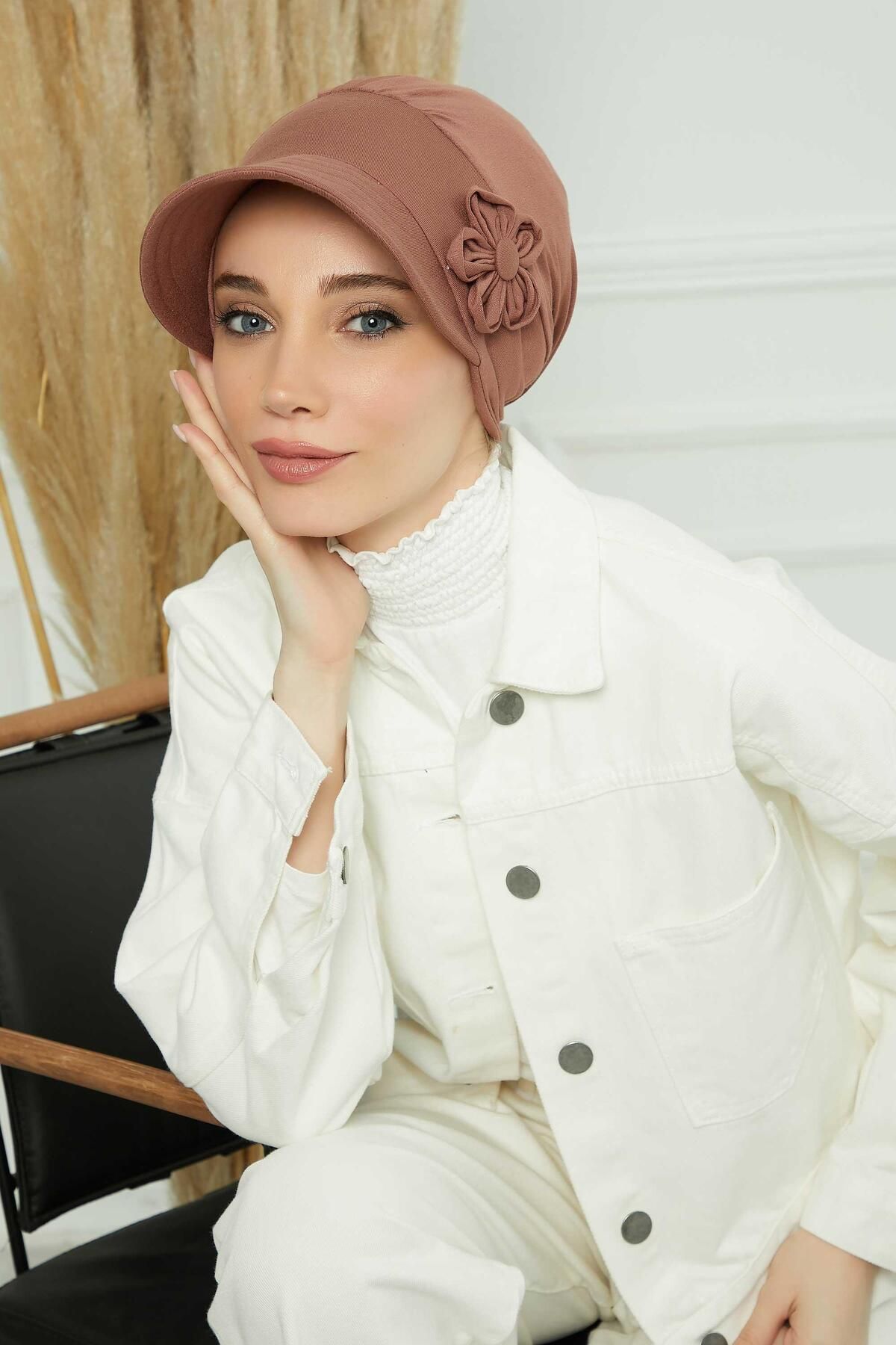 Aisha's Design-Flower Accessory Hat with Visor, B-72 4