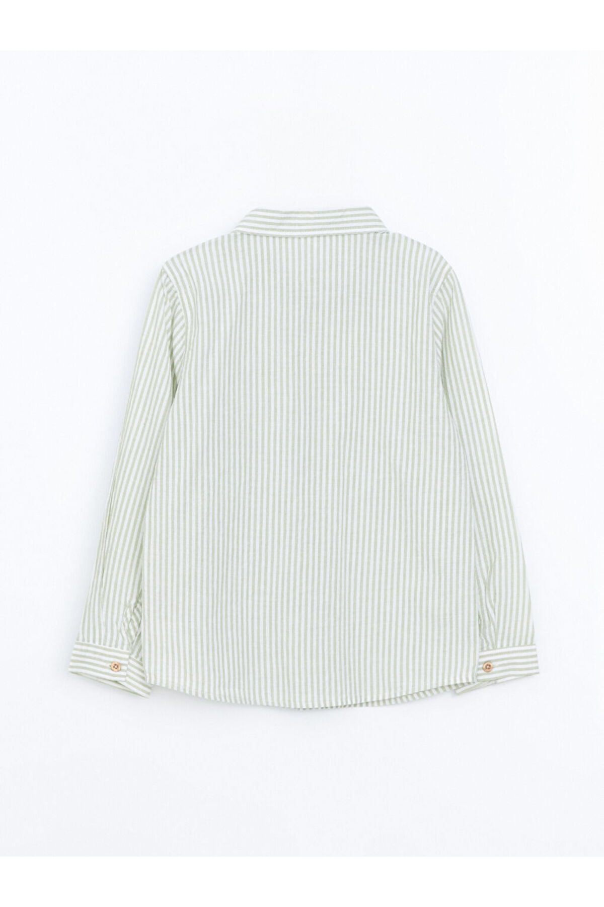 LC Waikiki Yeşil Uzun Kollu Çizgili Erkek Bebek Gömlek fotoğrafı 5 (önizleme)
