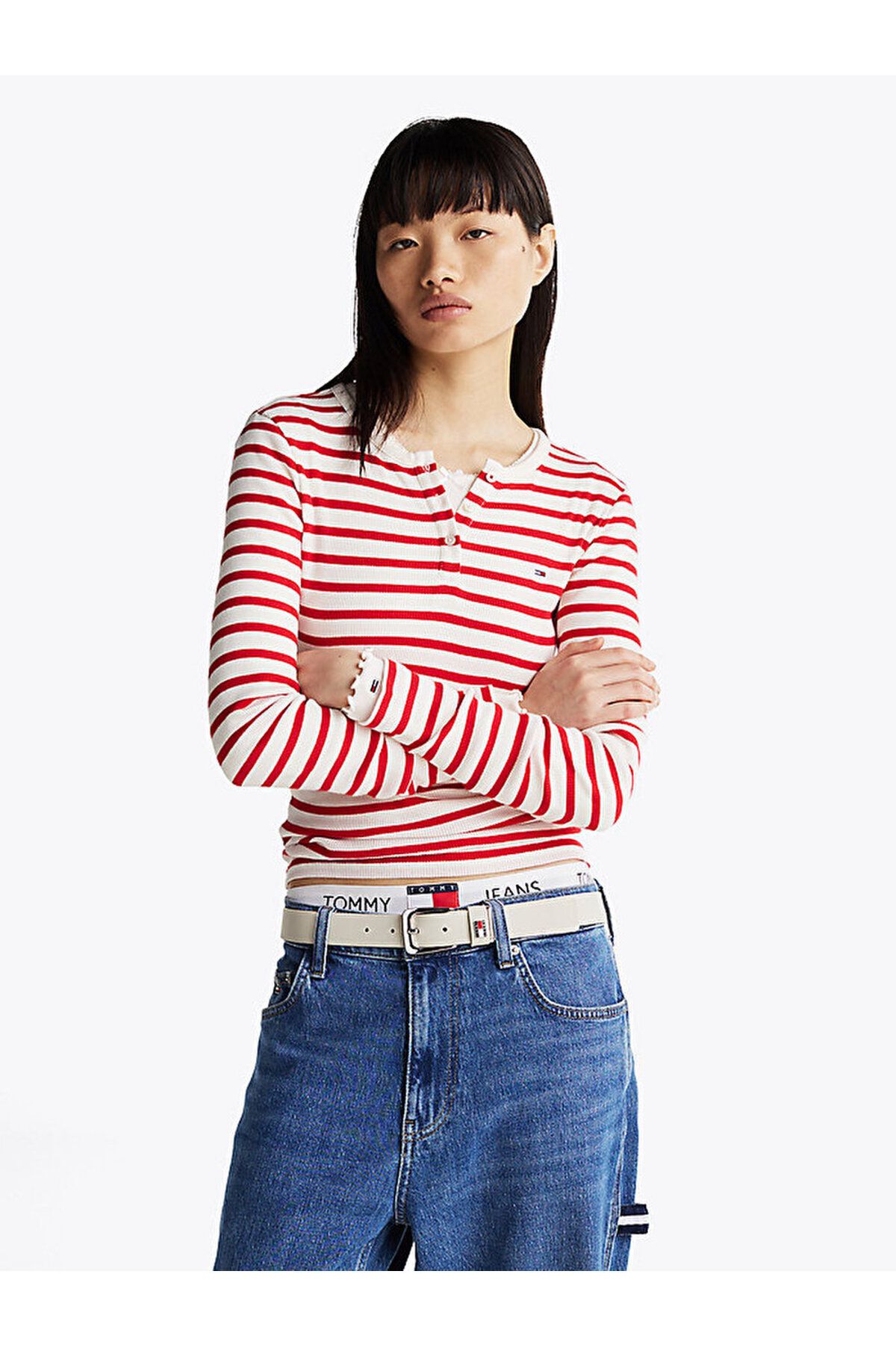 Tommy Hilfiger Ribbed Long Sleeve Slim T-Shirt