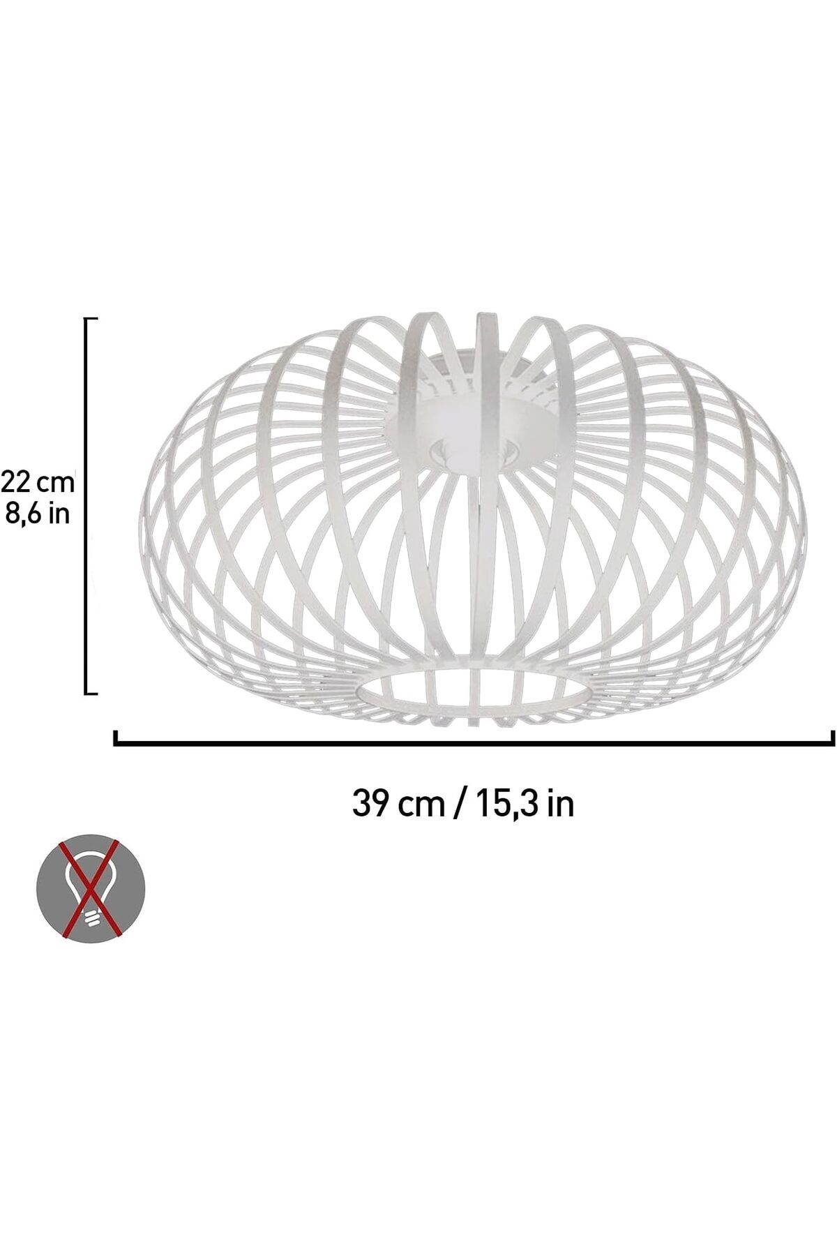Bamyum-Vertigo Cage 40 cm Hängelampe Metall E27 Weiß 6