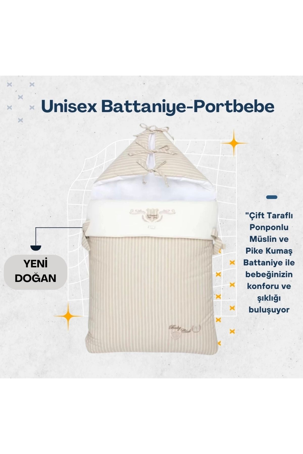 Babydola Bej Renk Sertifikalı Unisex Battaniye-Portbebe