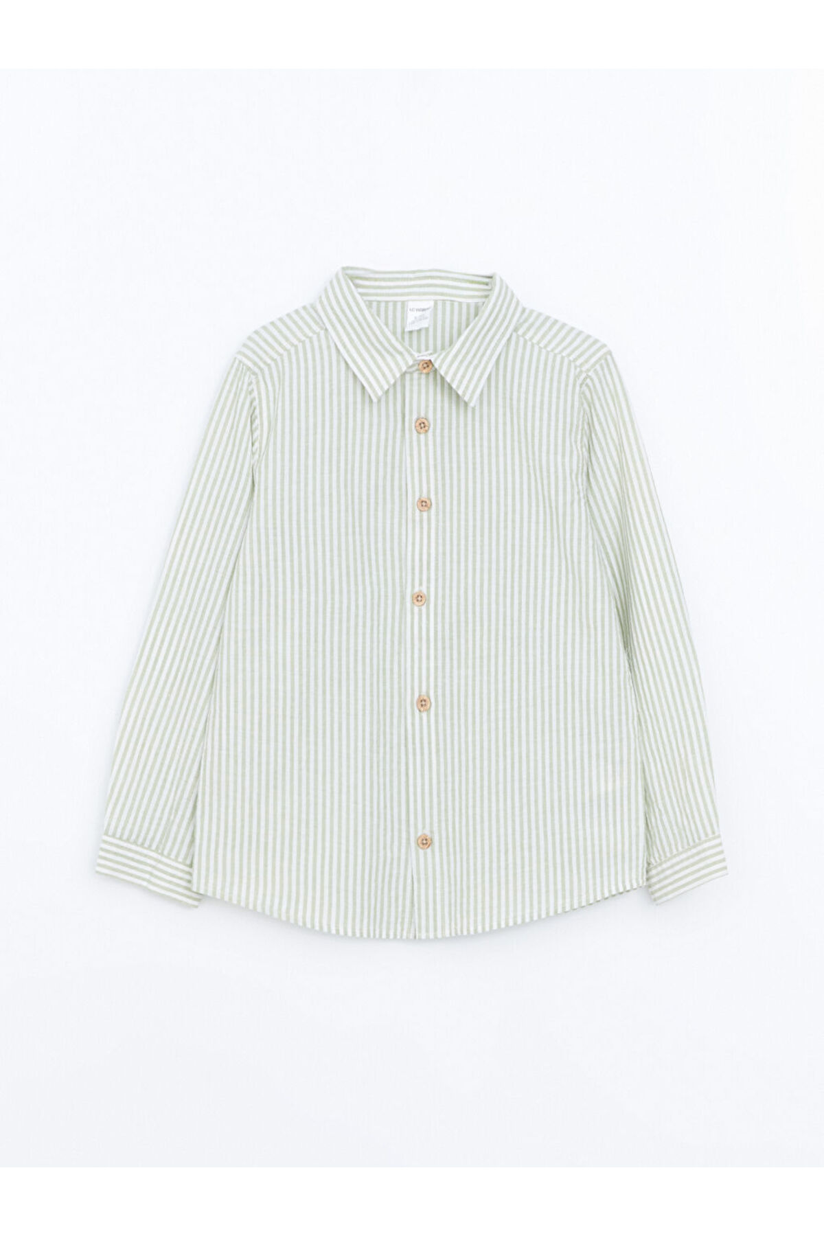 LC Waikiki Yeşil Uzun Kollu Çizgili Erkek Bebek Gömlek fotoğrafı 3 (önizleme)