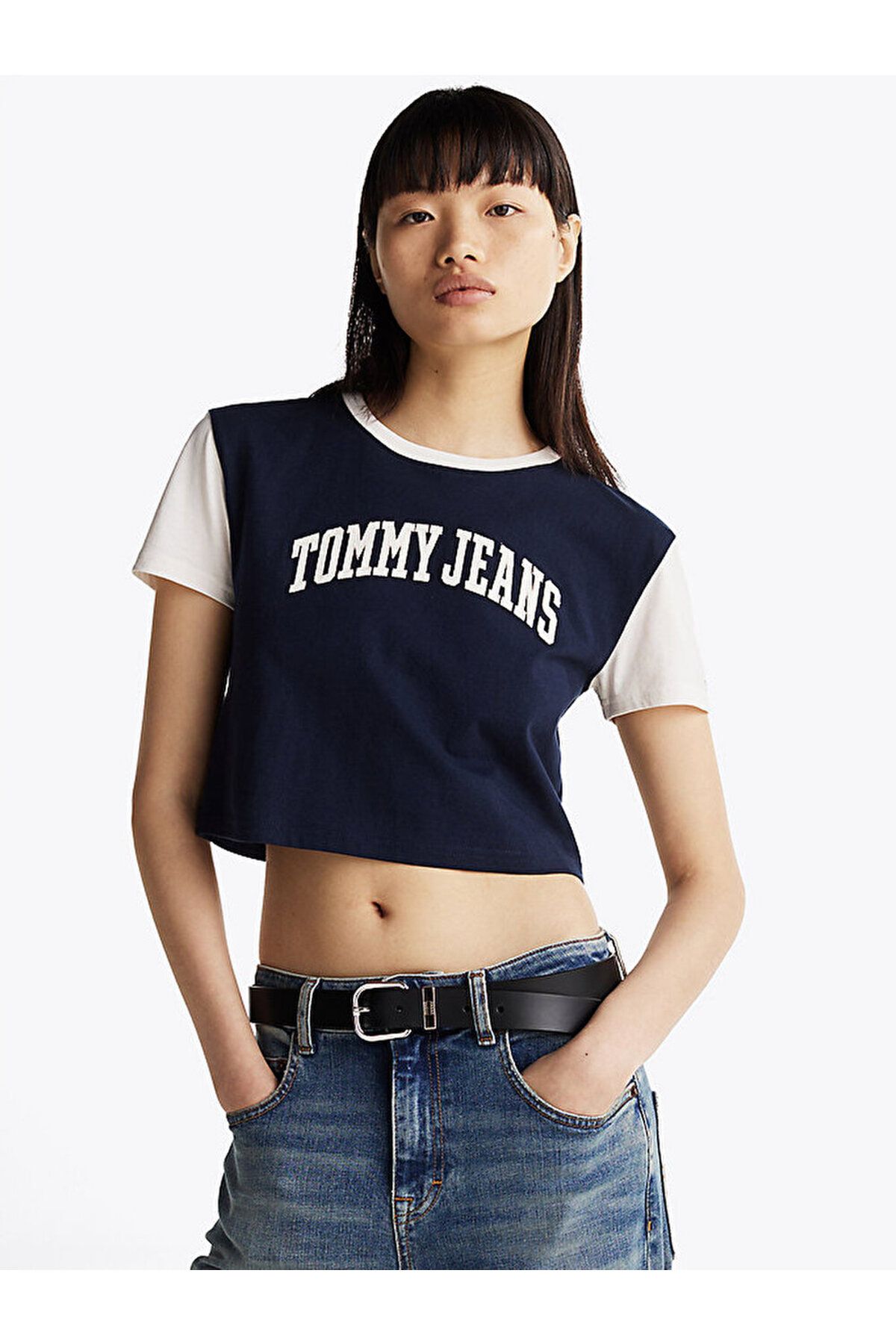 Tommy Hilfiger Varsity Logo Cropped T-Shirt