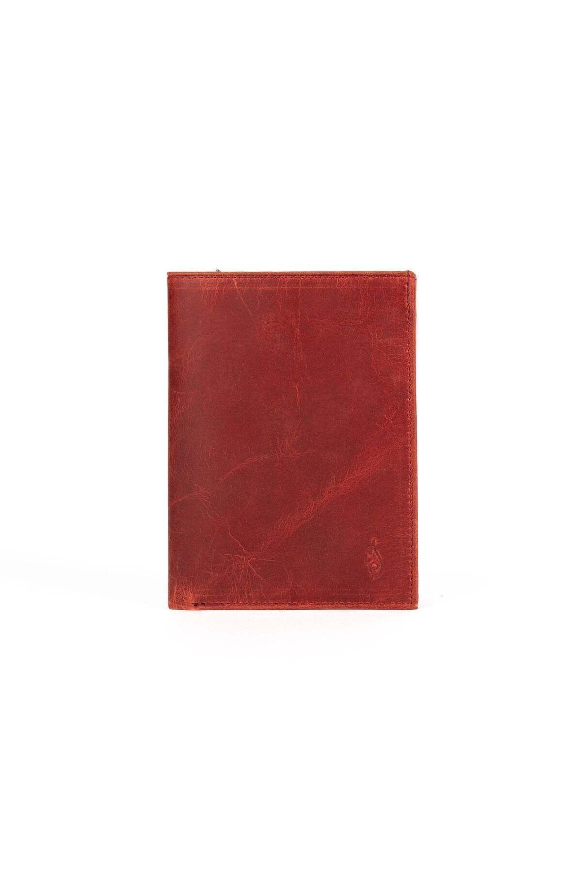 Ignis Craft-Red Genuine Leather Rfid Passport Wallet - Minimalist Voyager Carnelian 3
