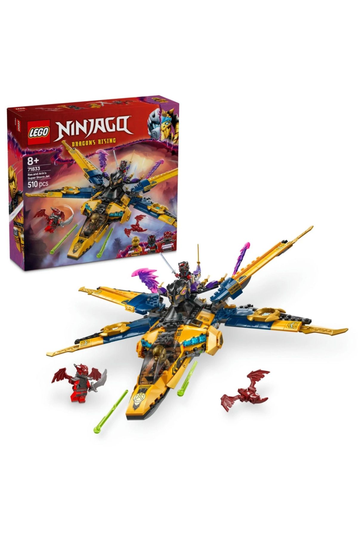 gcaksesuar Nessiworld  NINJAGO Ras ve Arin'in Süper Fırtına Jeti 71833