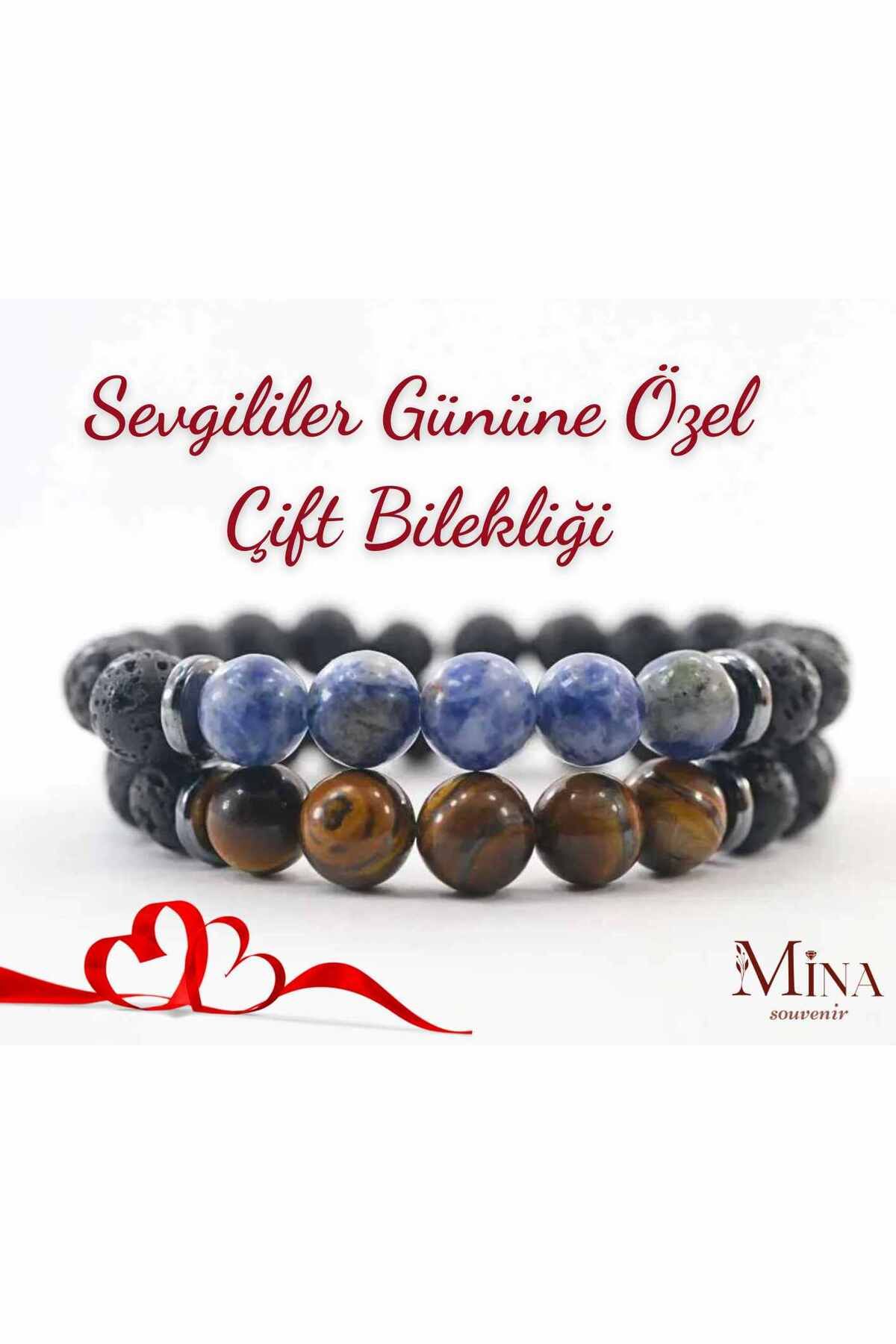 Mina Souvenir Sevgili Bilekliği Çift Bilekliği Arkadaş Bilekliği Sevgililer Günü Doğal Taş Bileklikler