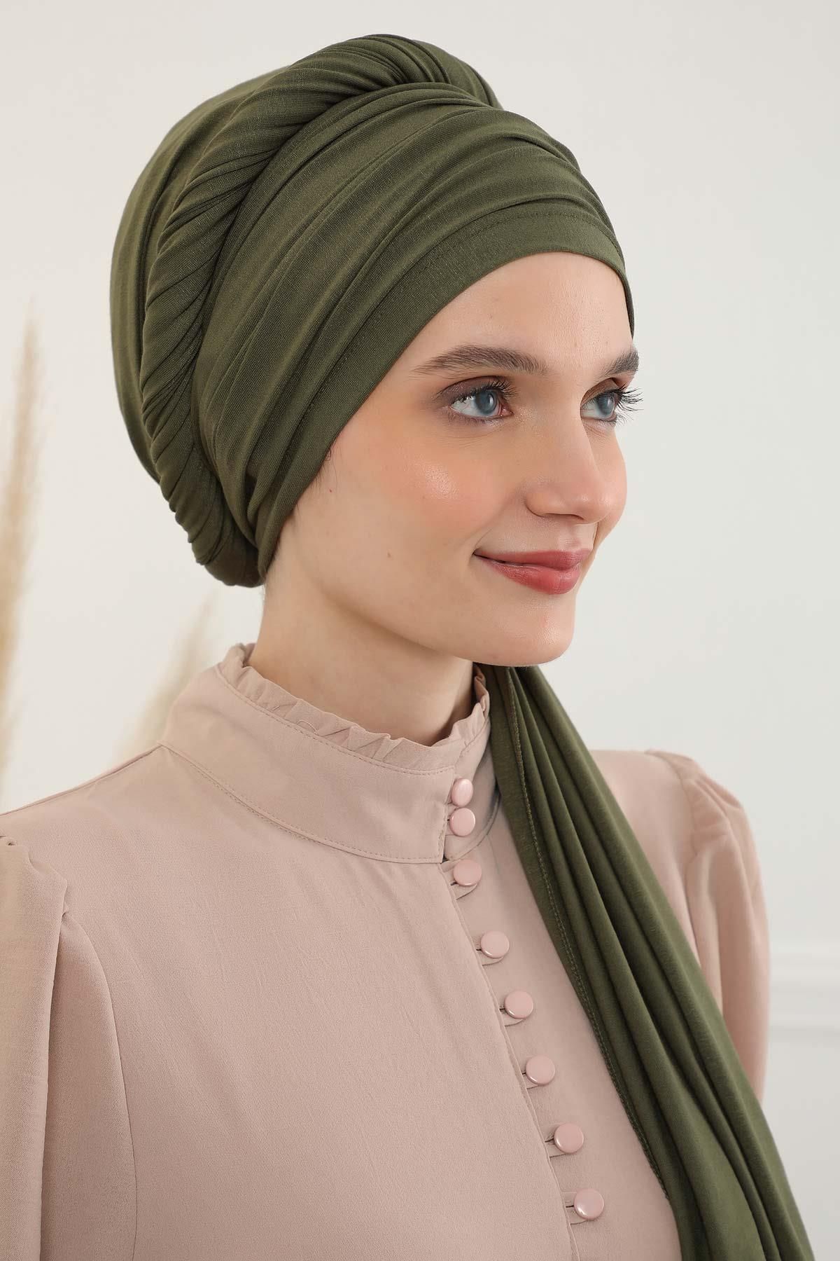 Aisha's Design-Drawstring Combed Cotton Bonnet Shawl,bt-1 5