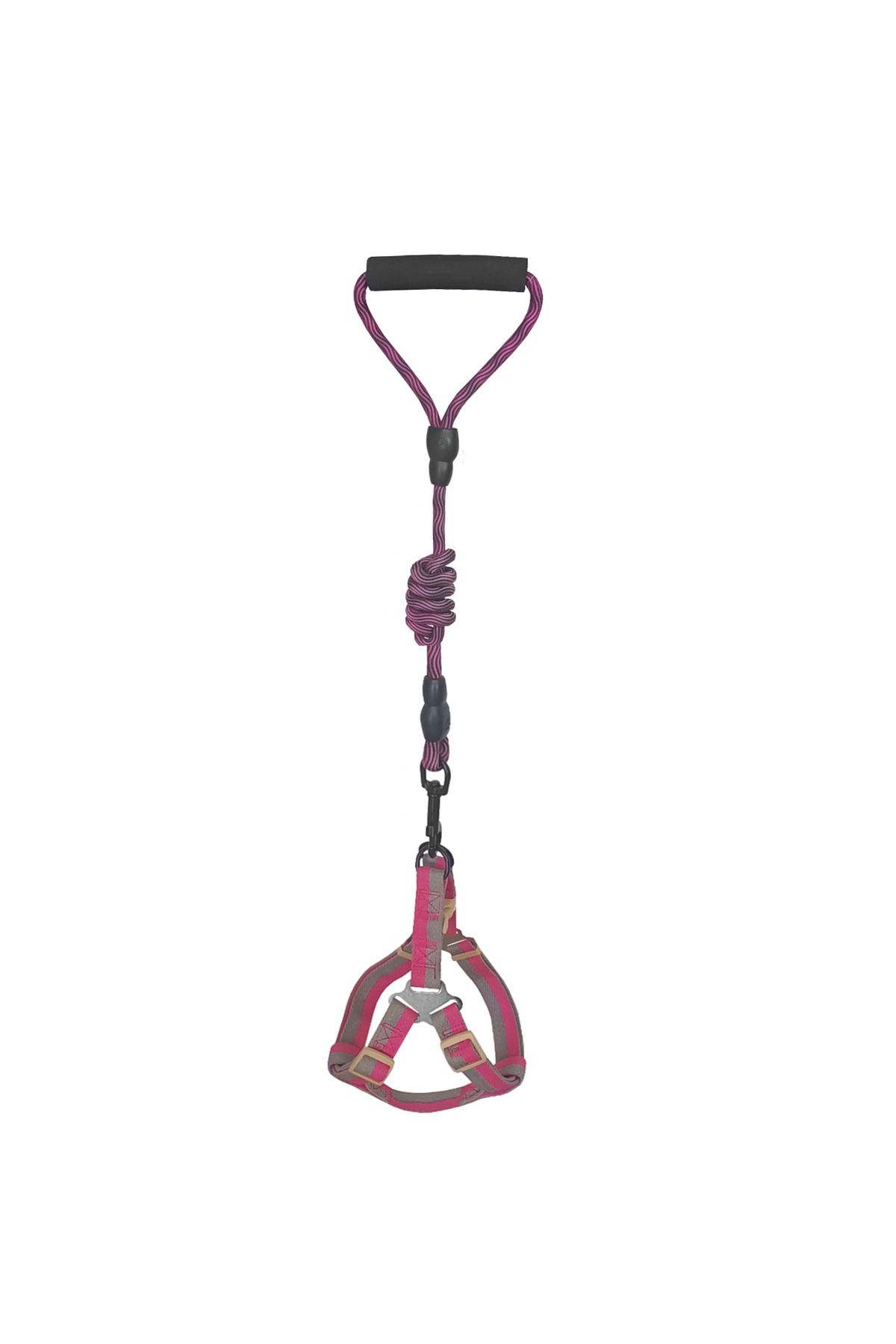 TREND Köpek Göğüs Tasma Seti Dalga Desenli 2 cm*40-58 cm Mor-Pembe