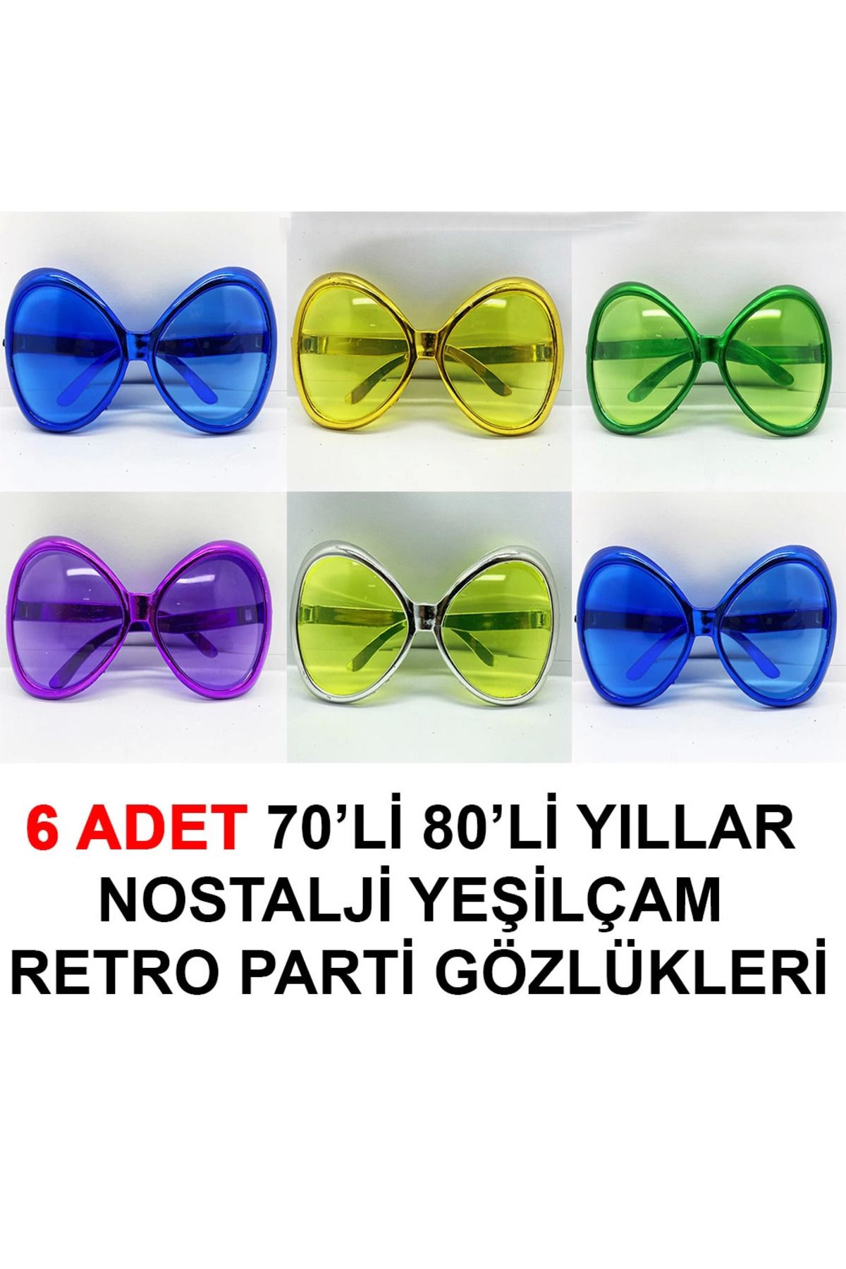 just cheap store 70li 80li Yıllar Nostalji Yeşilçam Retro Parti Gözlükleri 6 Adet